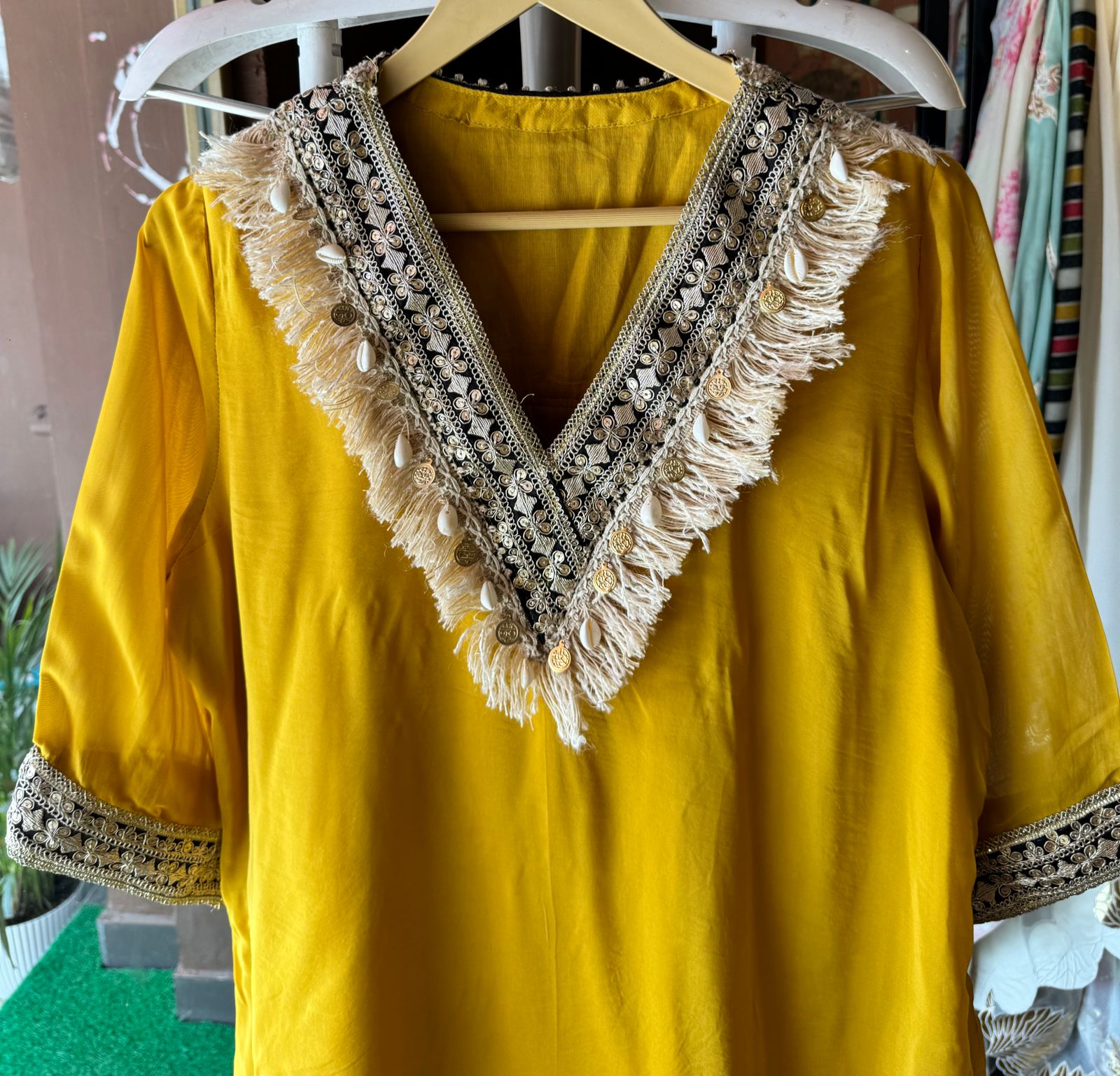 Soft organza Stitched Shirt Banjara inspired design