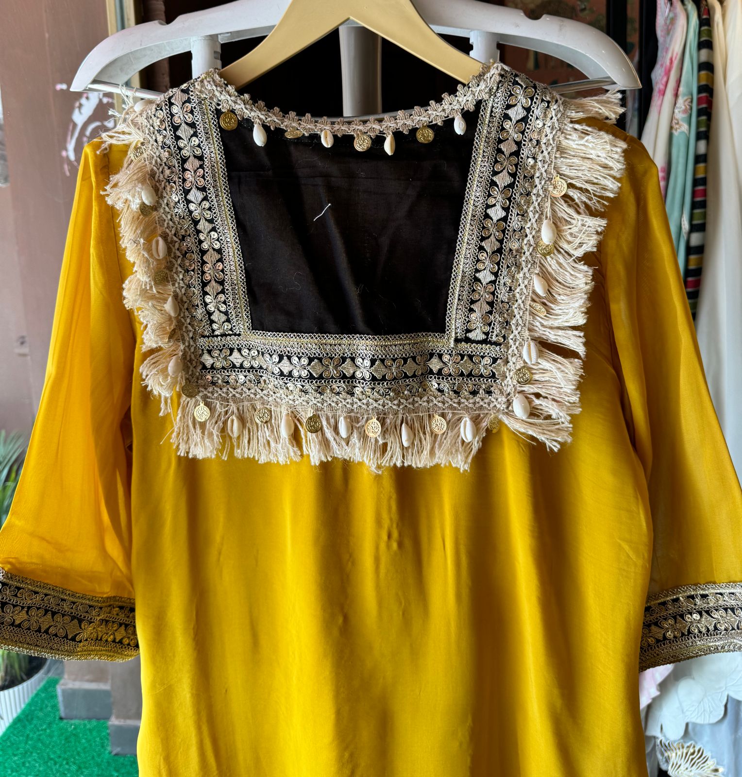 Soft organza Stitched Shirt Banjara inspired design