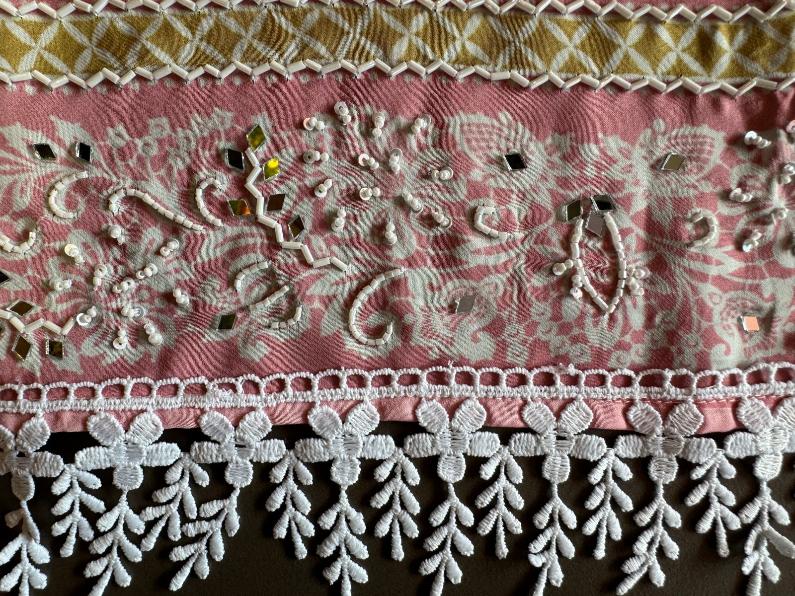 Soft satin crepe full size unstitched Shirt with very beautiful Neckline with nalki embellishments.