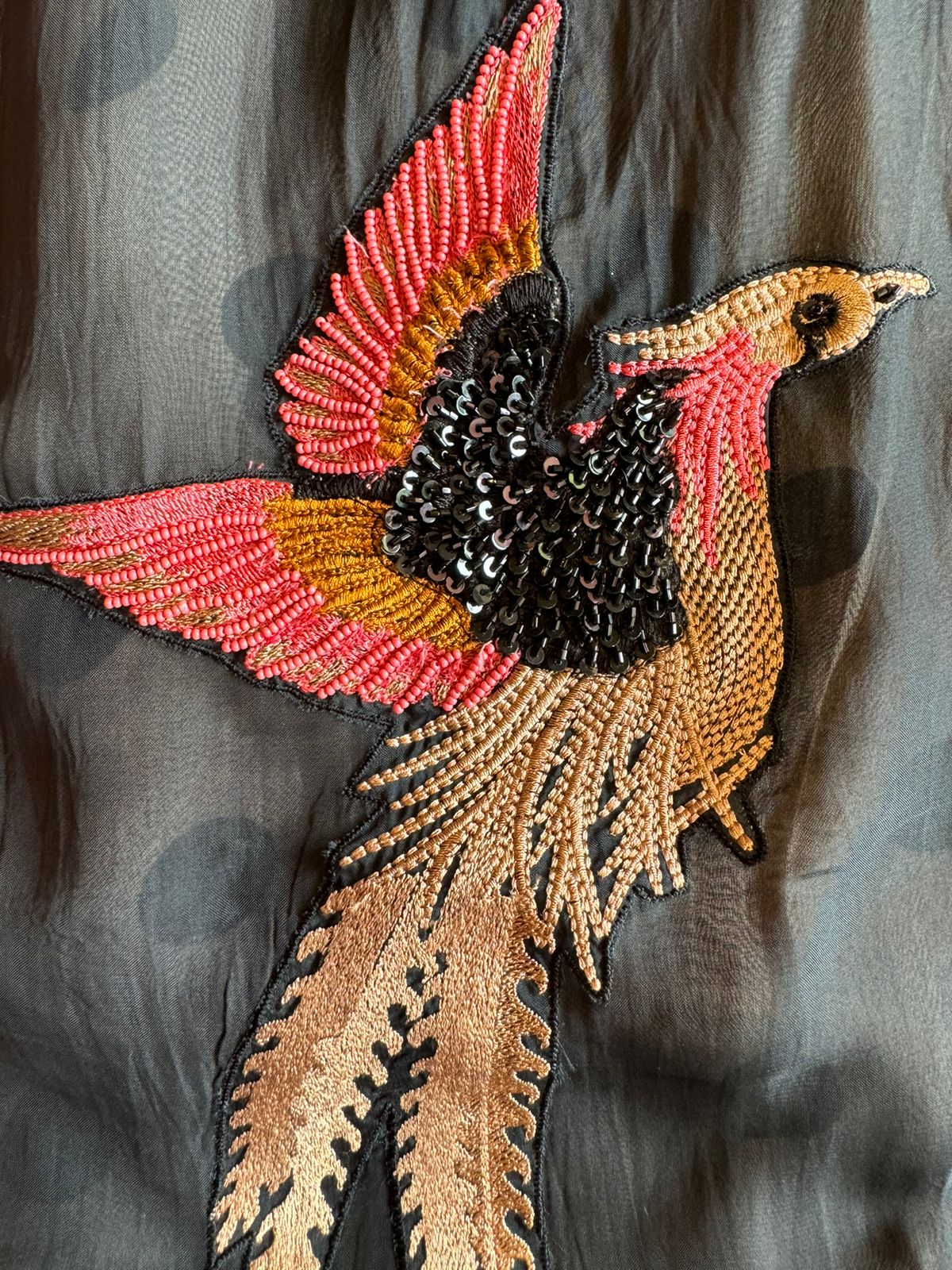 Soft organza Unstitched full size shirt with Beautiful neck Patti with crochia lace