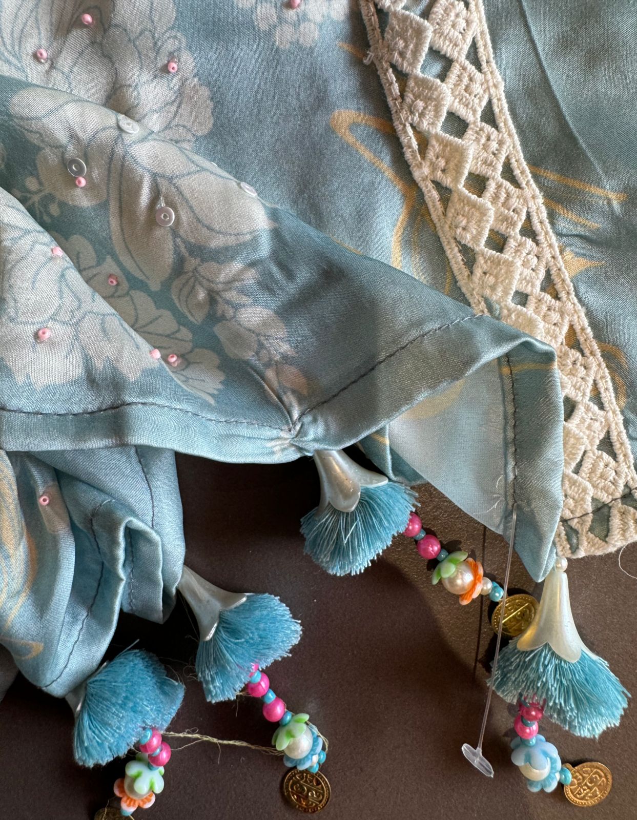 Pure digital printed Very high quality Shirt (Unstitched and full in size) with handwork