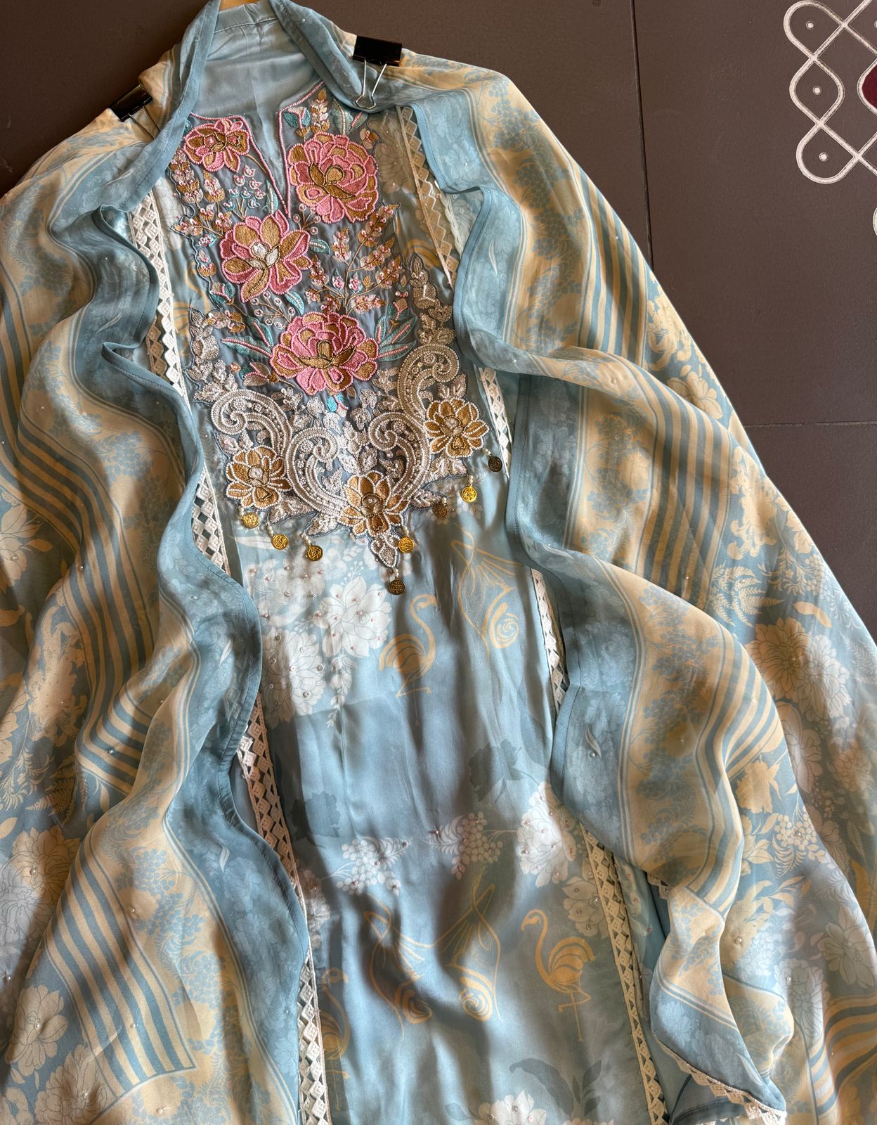 Pure digital printed Very high quality Shirt (Unstitched and full in size) with handwork