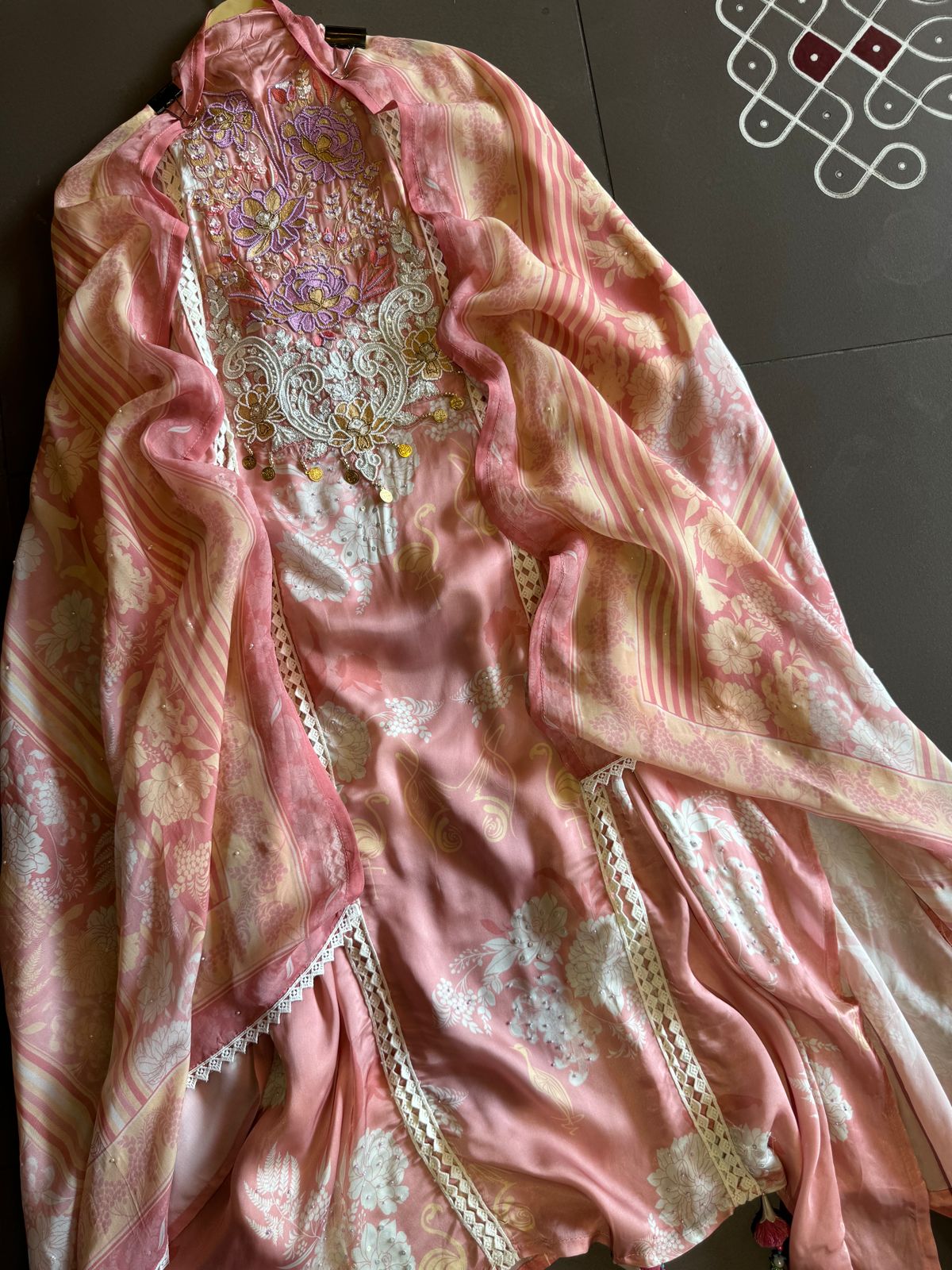 Pure digital printed Very high quality Shirt (Unstitched and full in size) with handwork