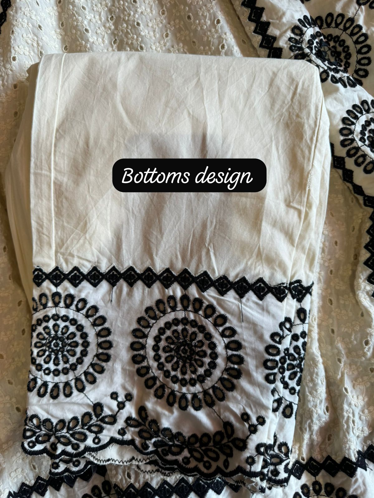 Pure hakuba chicken kaaftan set (Stitched KAAFTAN) with Beautiful thread embroidery done