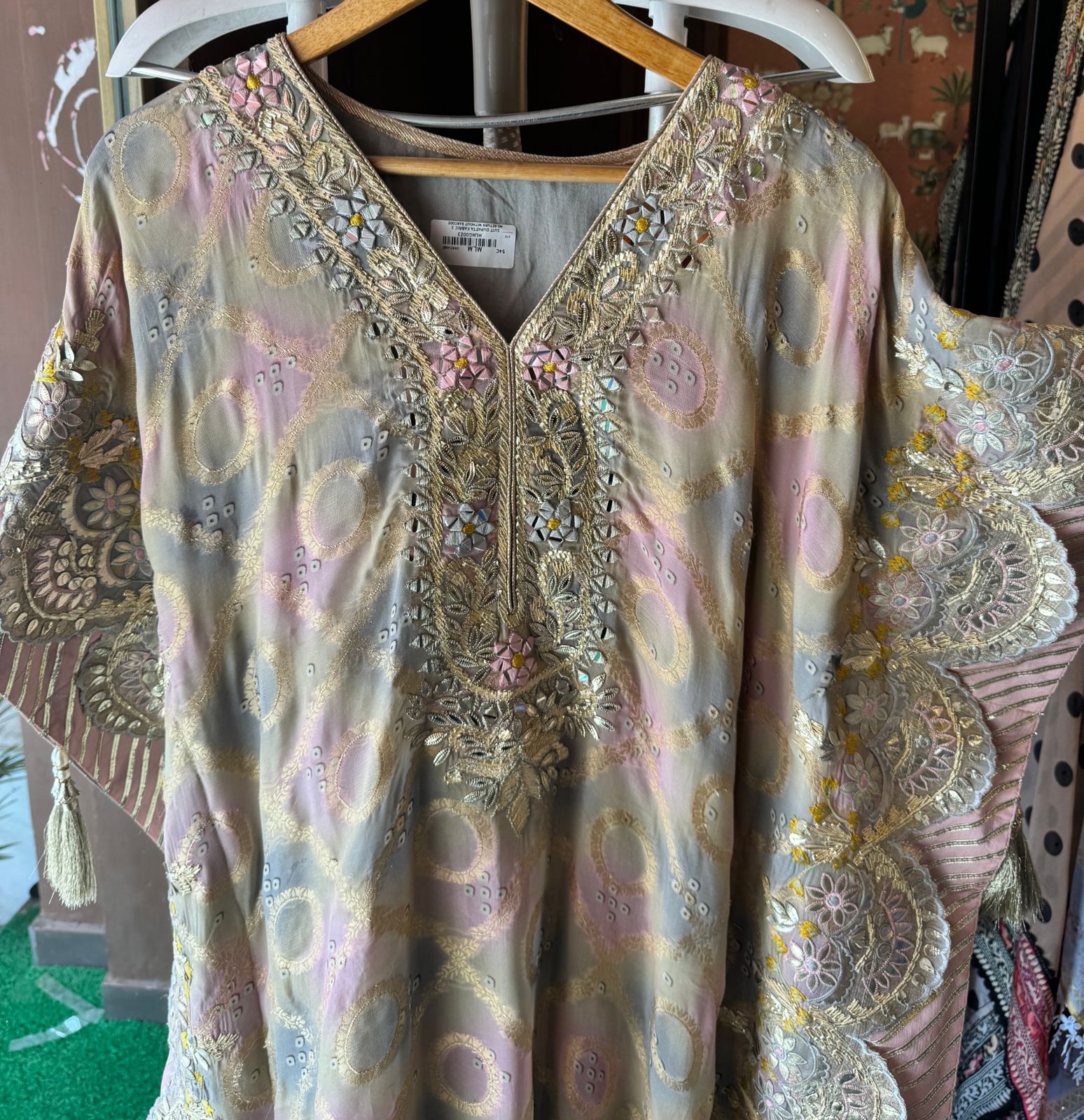 Pure hakuba chicken kaaftan set (Stitched KAAFTAN) with Beautiful thread embroidery done