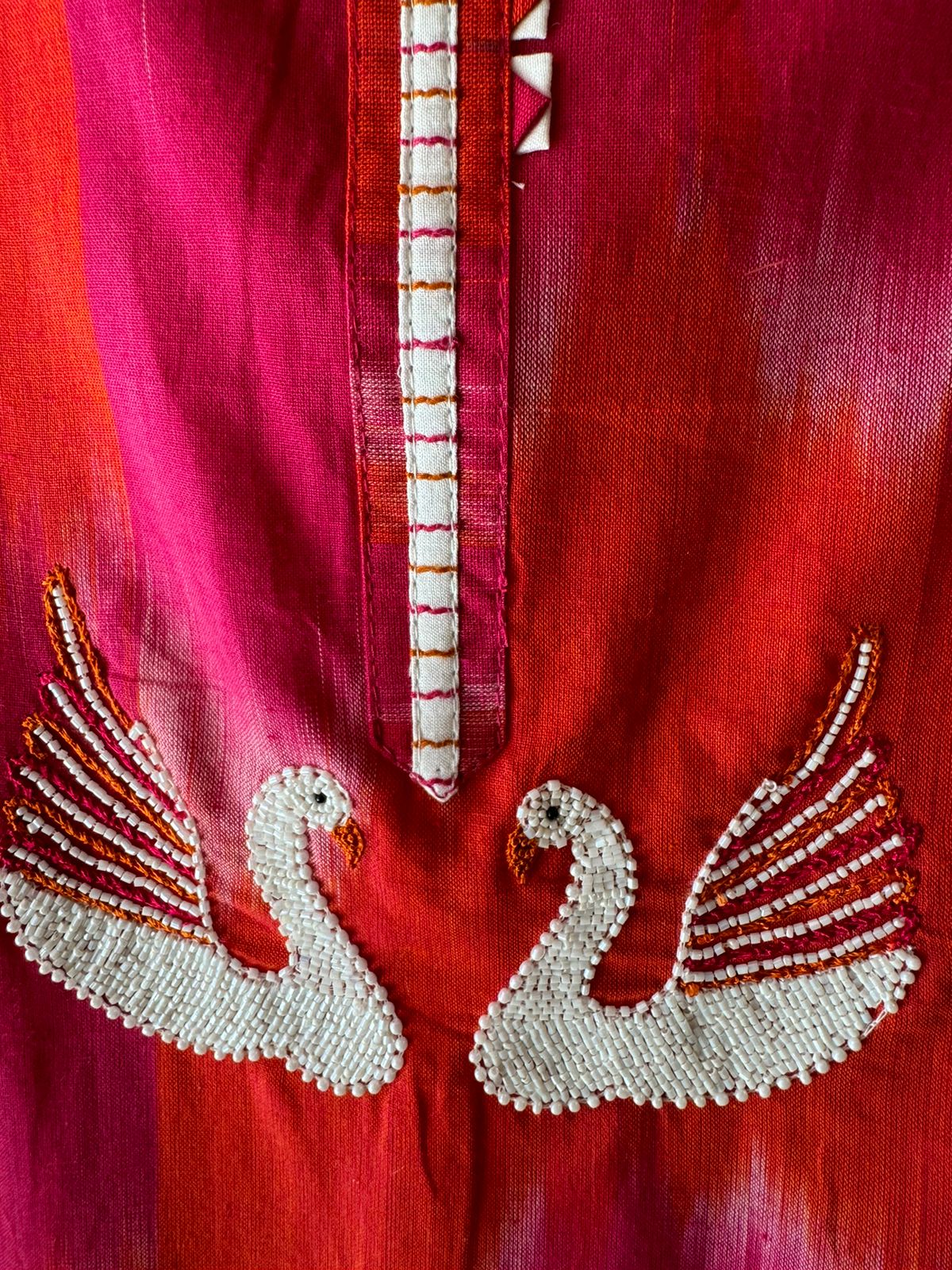 Pure organic Ikkat printed Cotton shirt (Fully Unstitched)