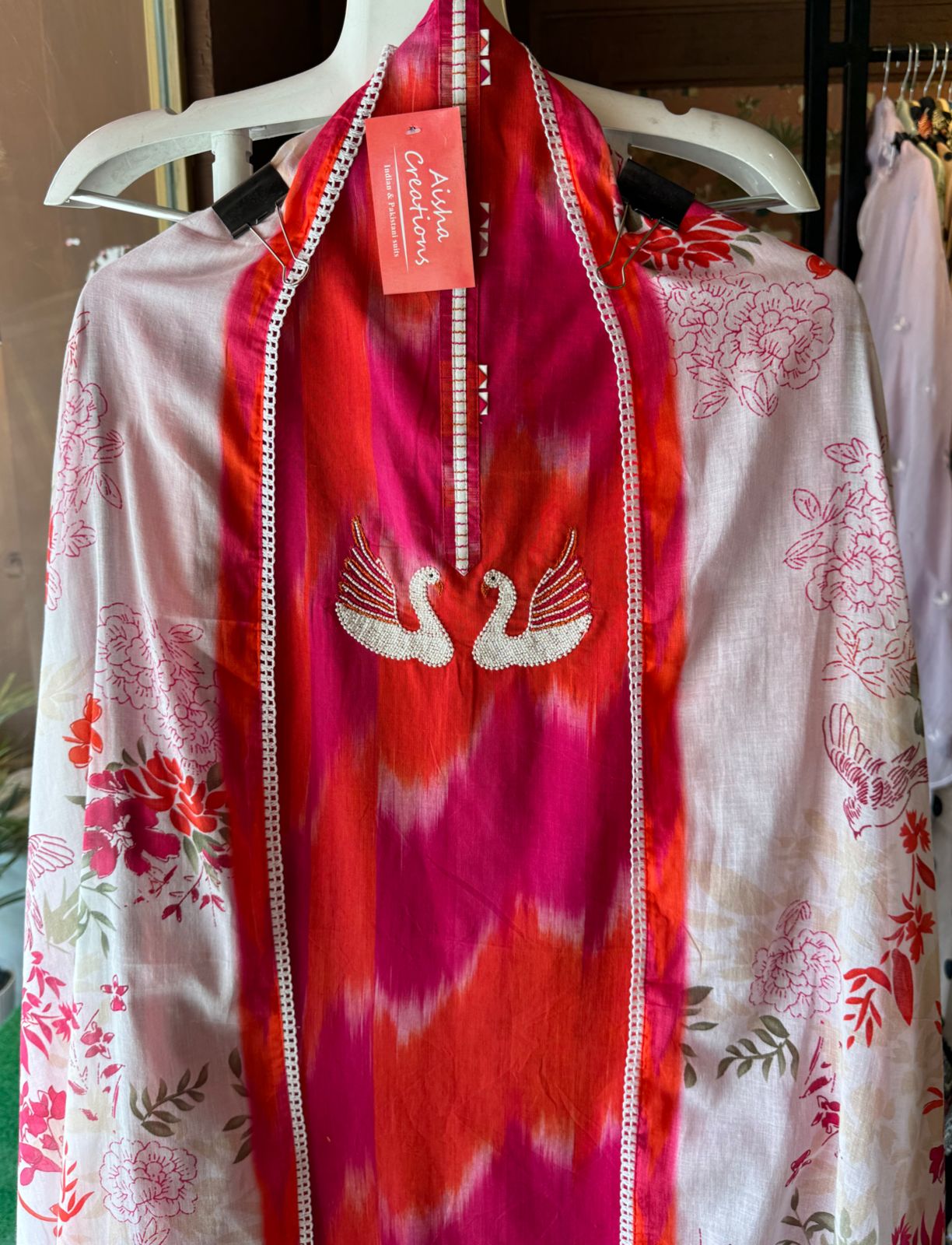 Pure organic Ikkat printed Cotton shirt (Fully Unstitched)