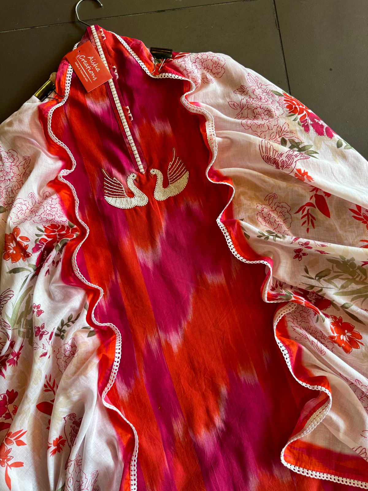 Pure organic Ikkat printed Cotton shirt (Fully Unstitched)