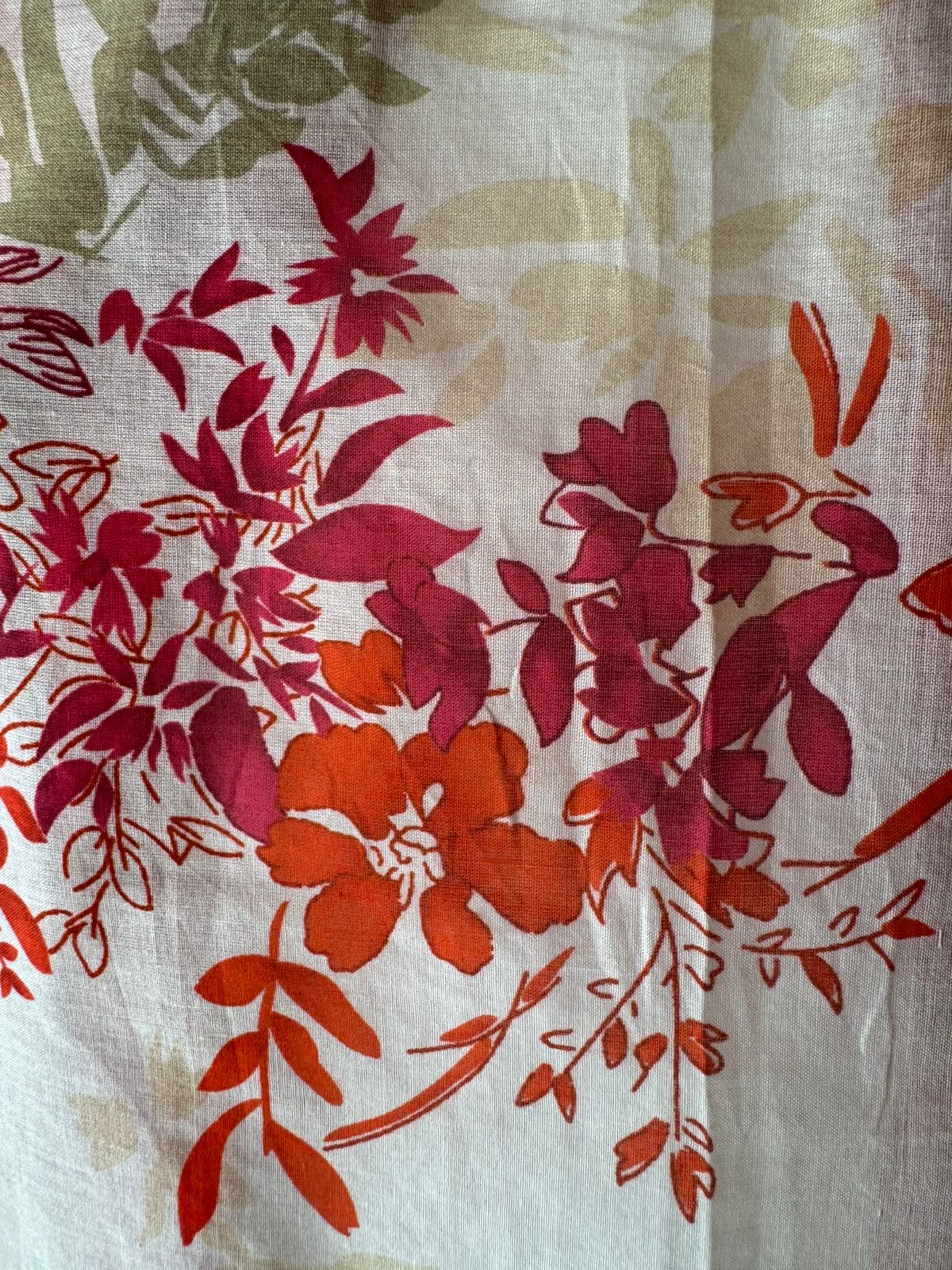 Pure organic Ikkat printed Cotton shirt (Fully Unstitched)