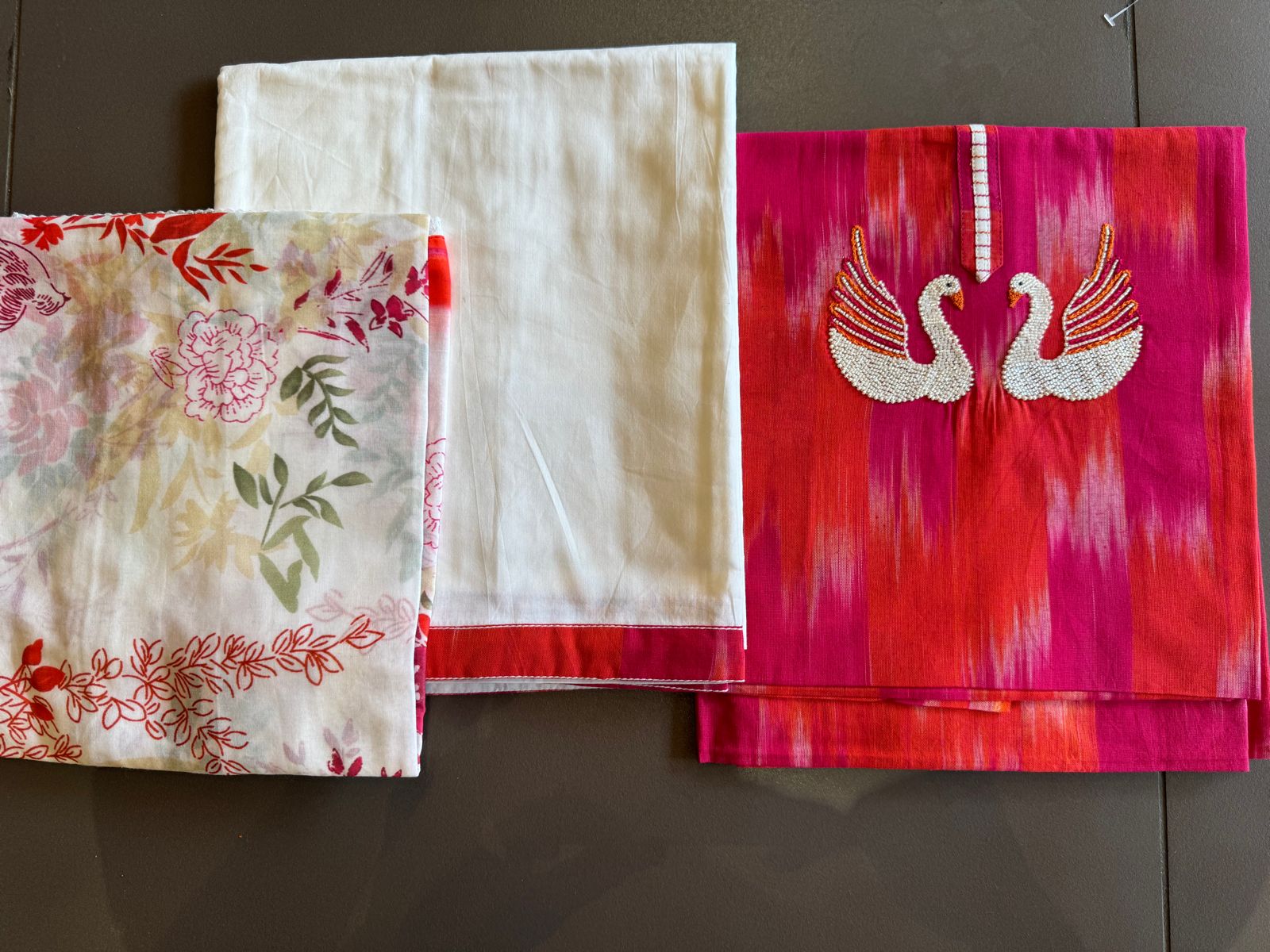 Pure organic Ikkat printed Cotton shirt (Fully Unstitched)