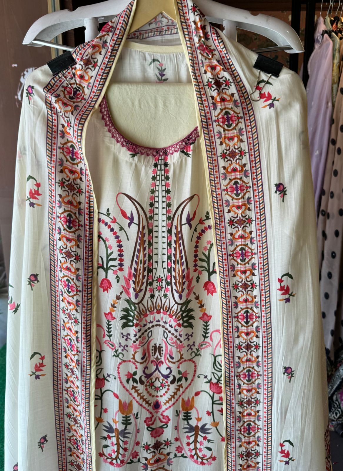 Pure Muslin Semi stitched Shirt with Kani printing