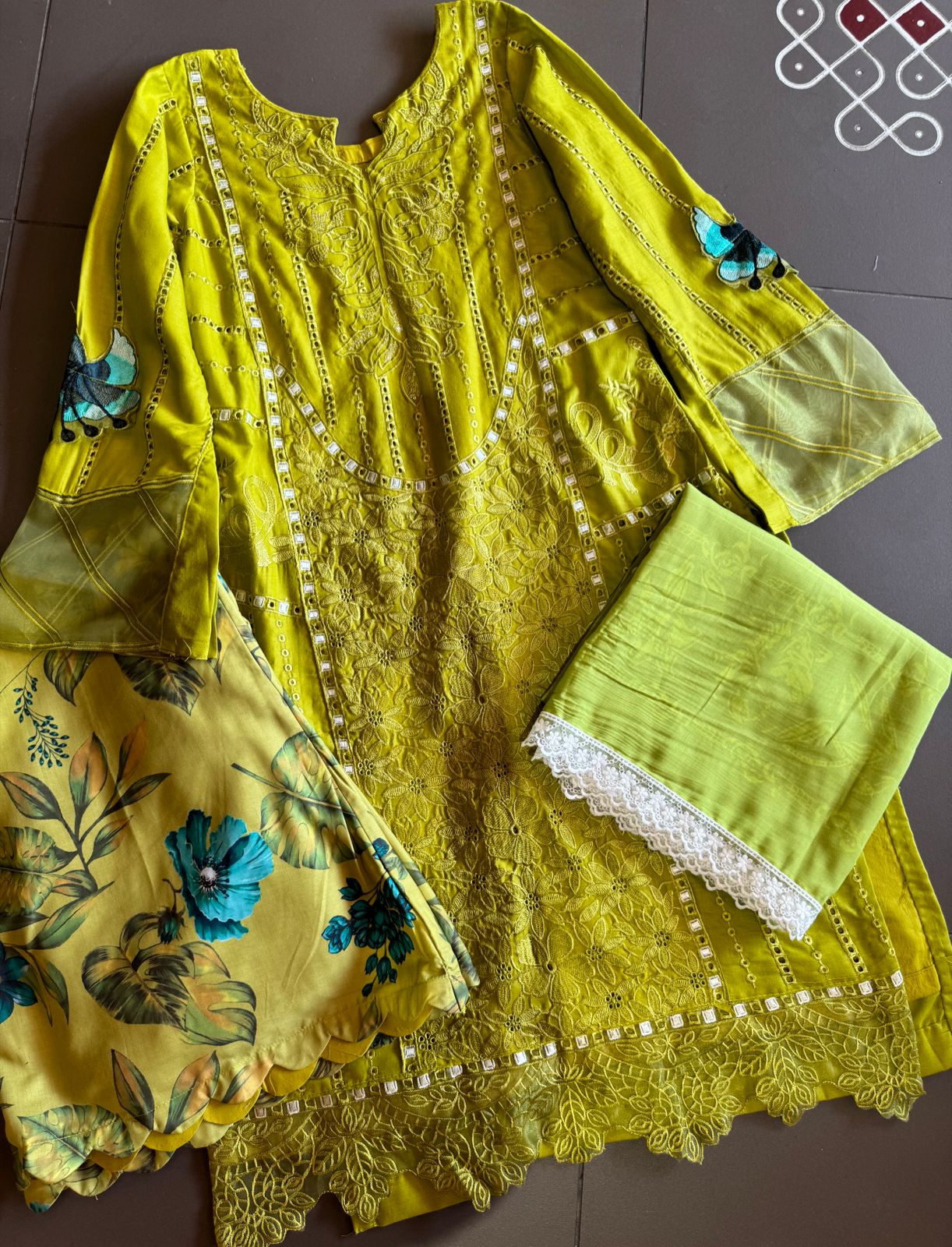 Cotton embroidered shirt with beautiful thread work done