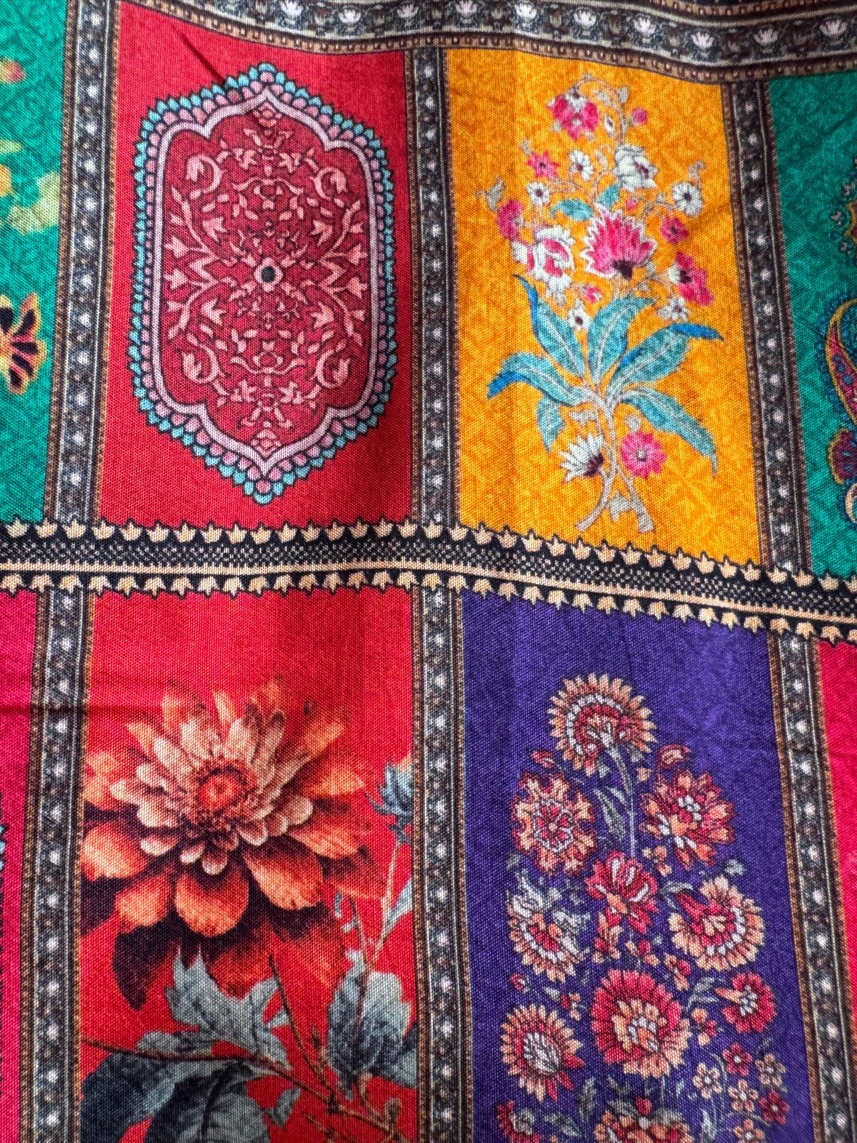 Soft digital printed muslin shirt jaipuri printed Very Moti and Paper mirror highlighting over all the shirt