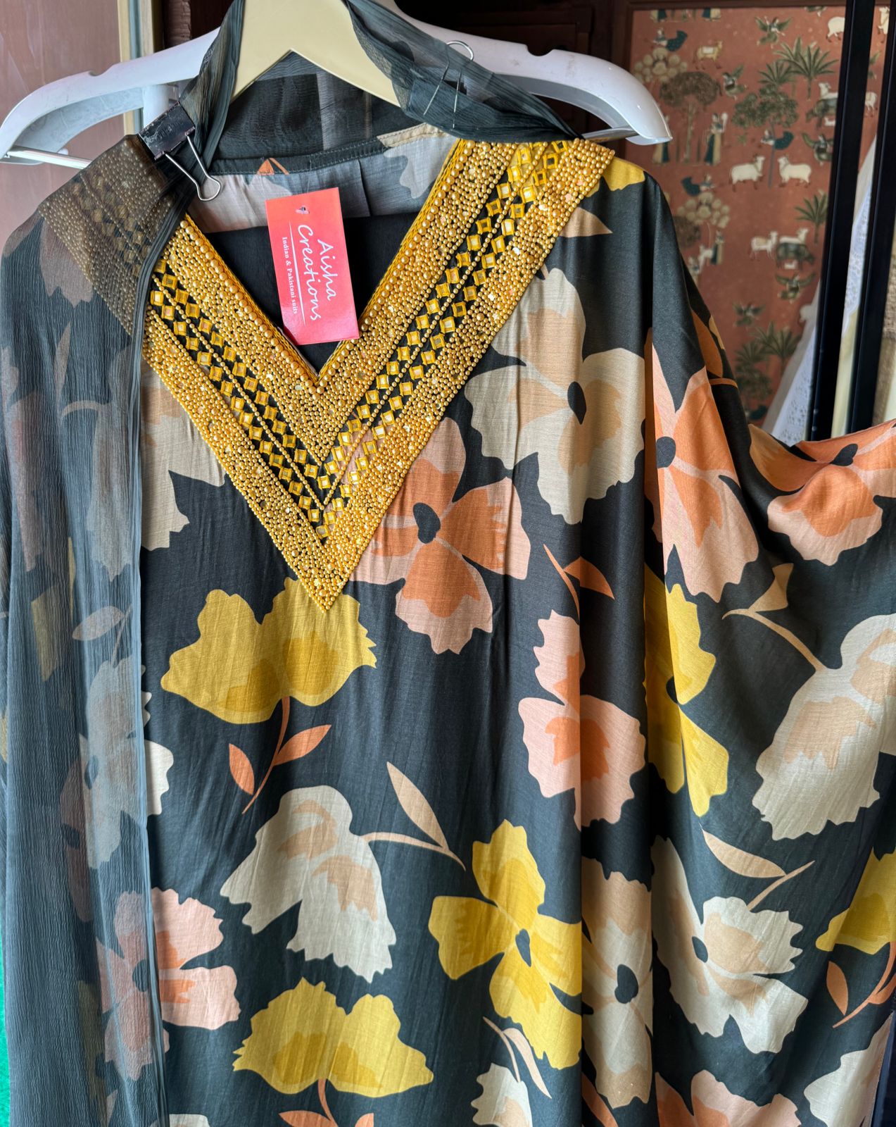 Soft digital floral printed Muslin shirt (Unstitched and full in size)