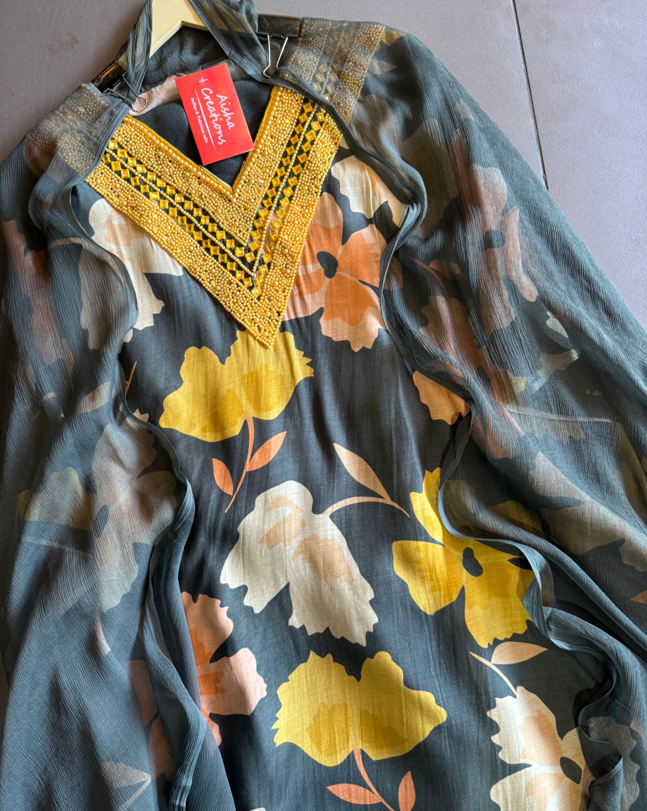 Soft digital floral printed Muslin shirt (Unstitched and full in size)