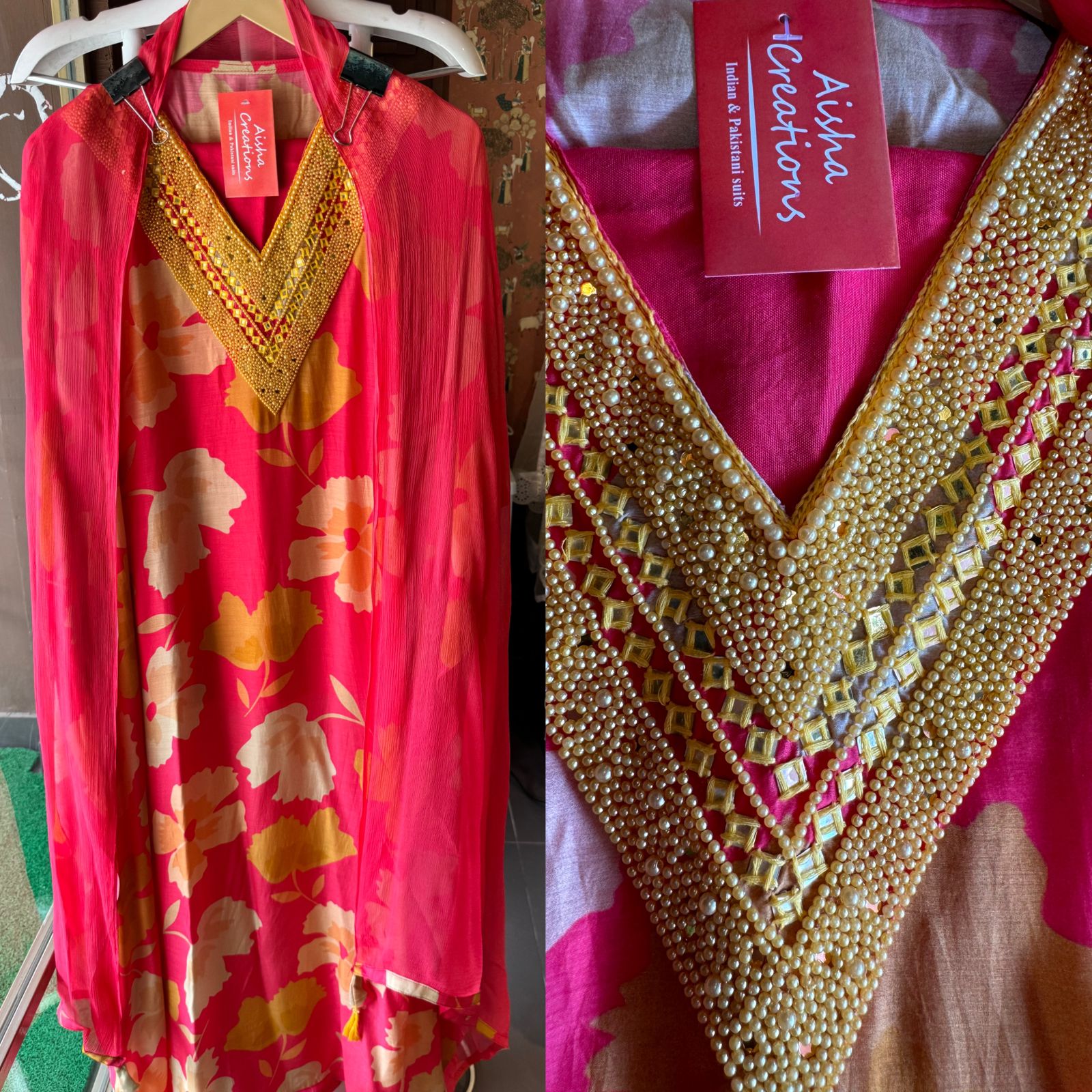 Soft digital floral printed Muslin shirt (Unstitched and full in size)