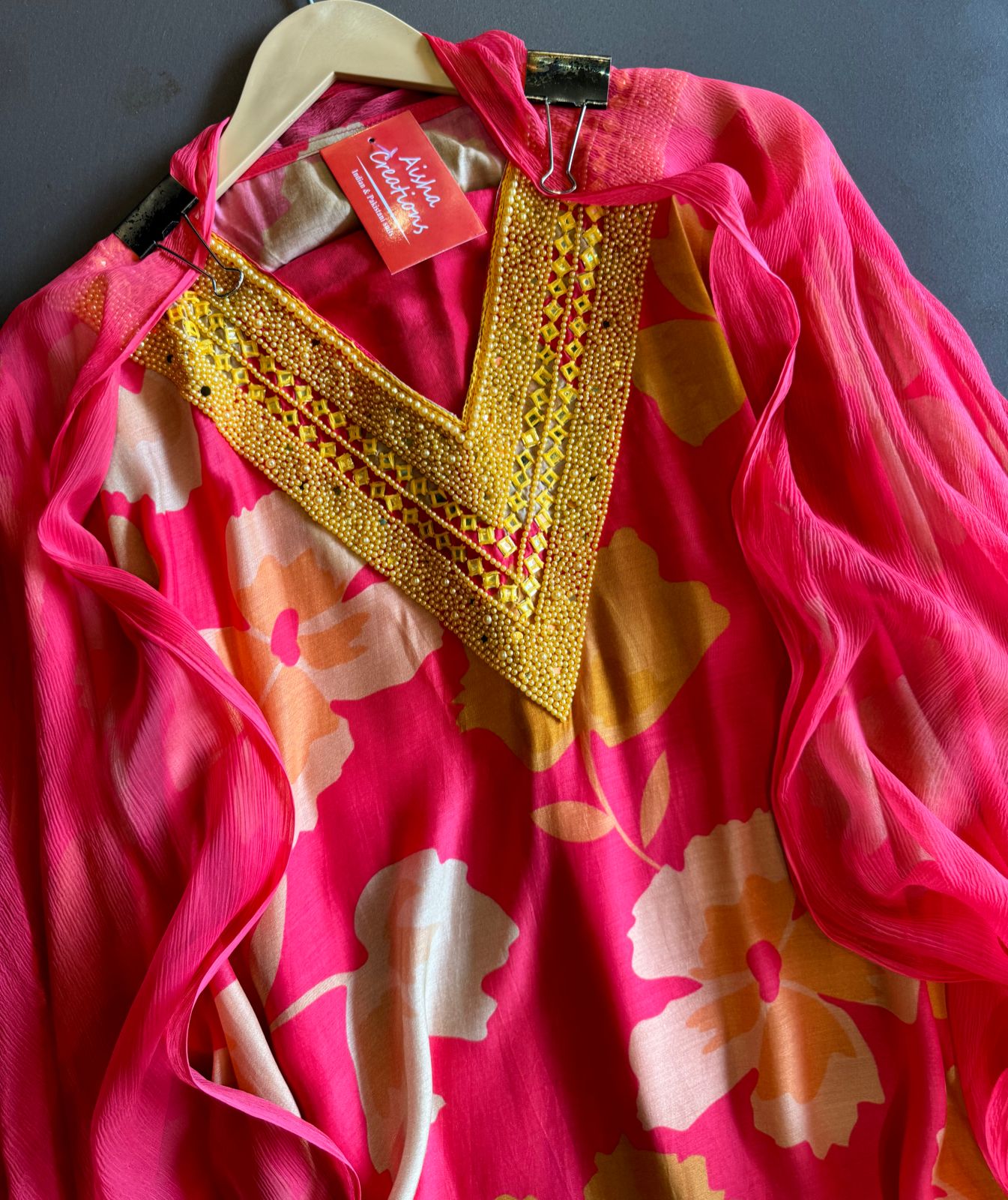 Soft digital floral printed Muslin shirt (Unstitched and full in size)