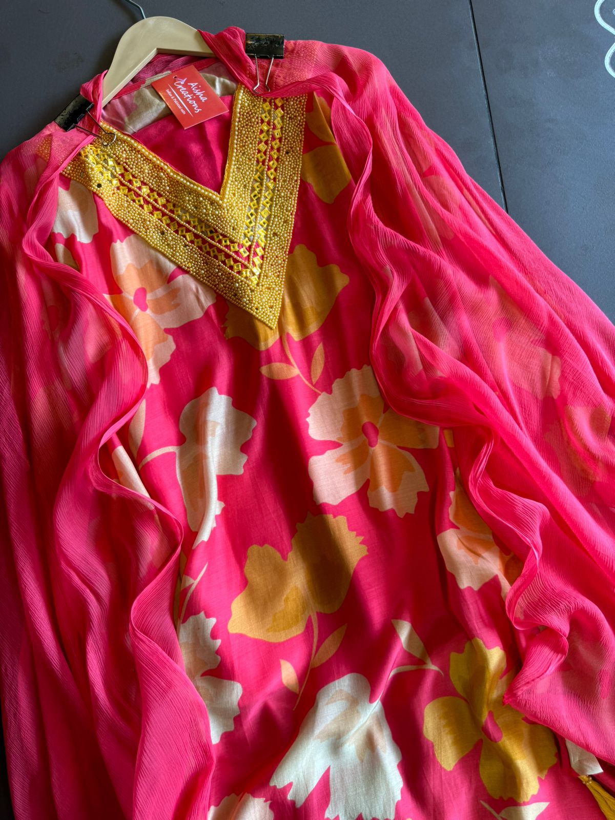 Soft digital floral printed Muslin shirt (Unstitched and full in size)