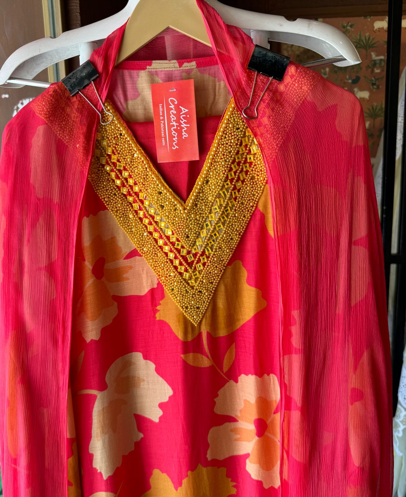 Soft digital floral printed Muslin shirt (Unstitched and full in size)