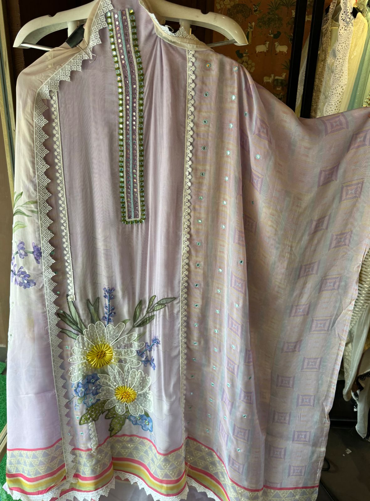 100% Pure soft organza shirt with very high quality digital