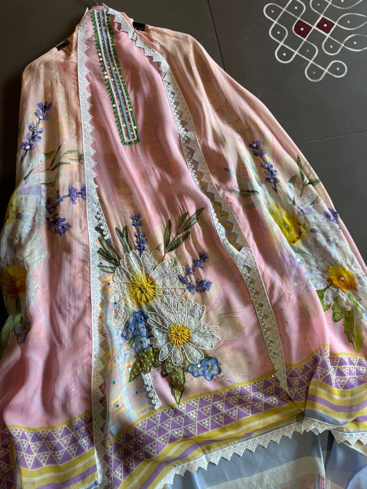 100% Pure soft organza shirt with very high quality digital