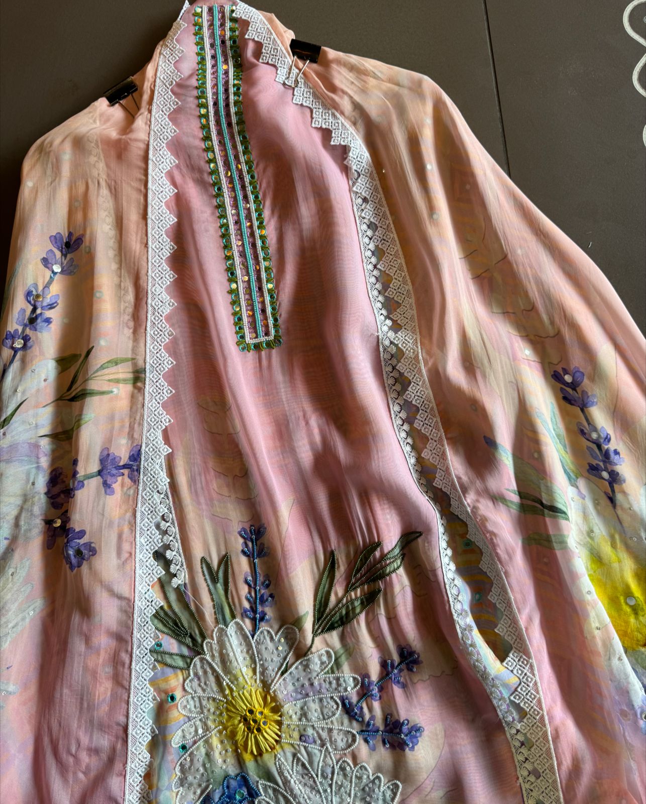 100% Pure soft organza shirt with very high quality digital