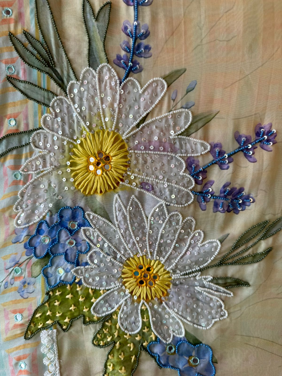 100% Pure soft organza shirt with very high quality digital