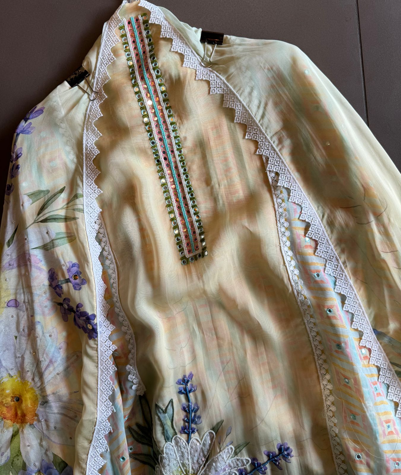 100% Pure soft organza shirt with very high quality digital