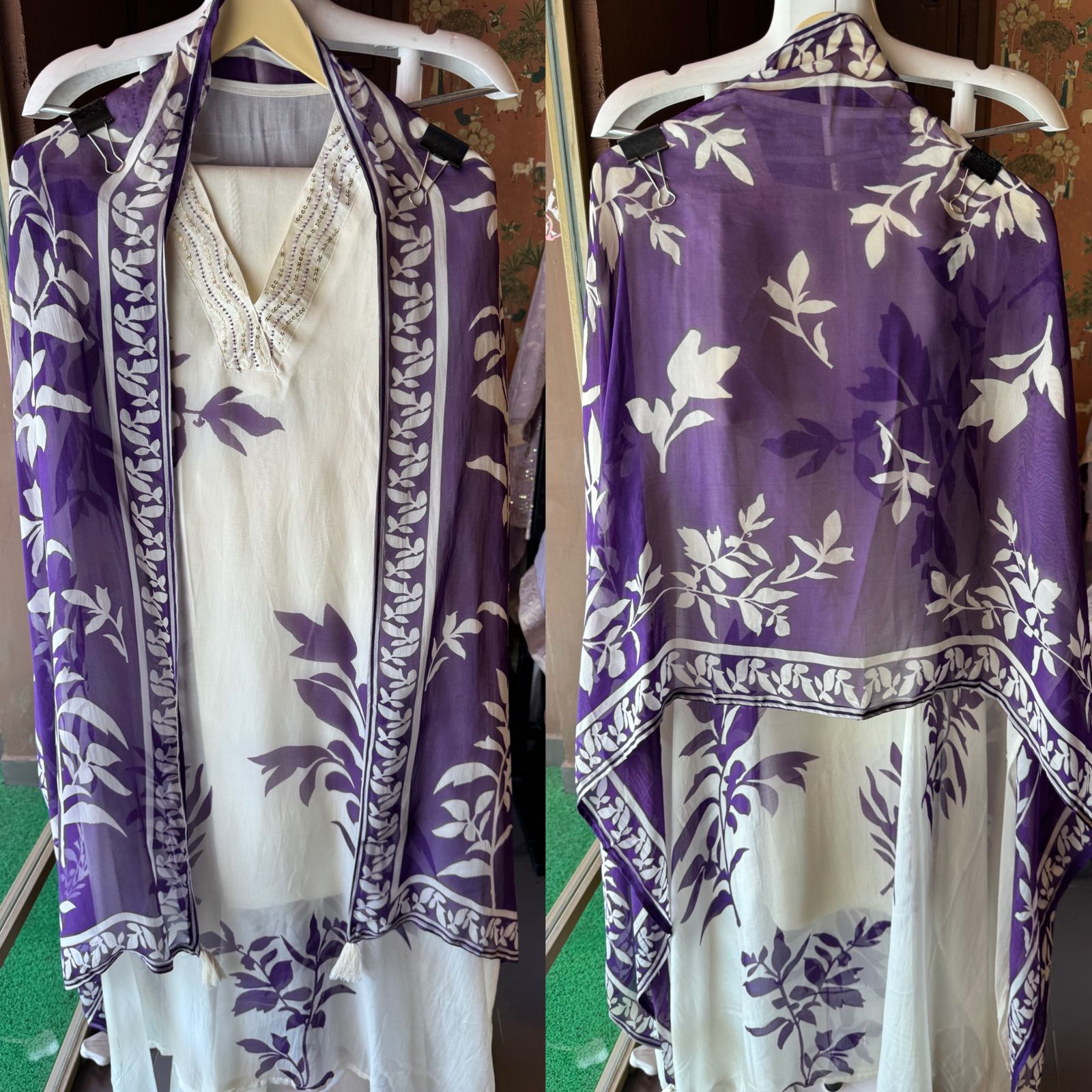 Soft digital printed organza shirt very soft organza