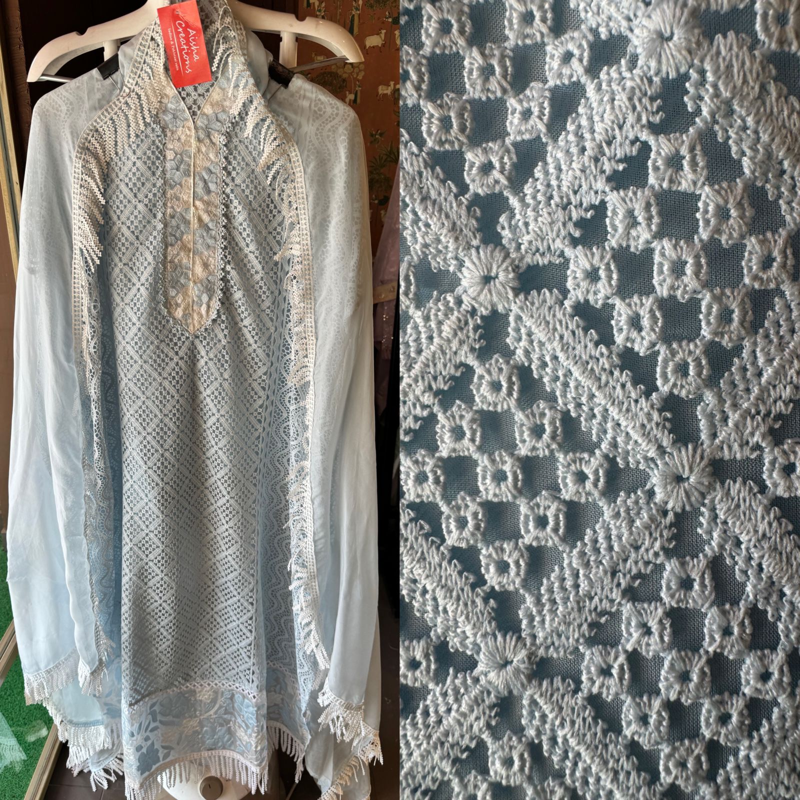 Cotton crochia designer shirt with front full Crochia