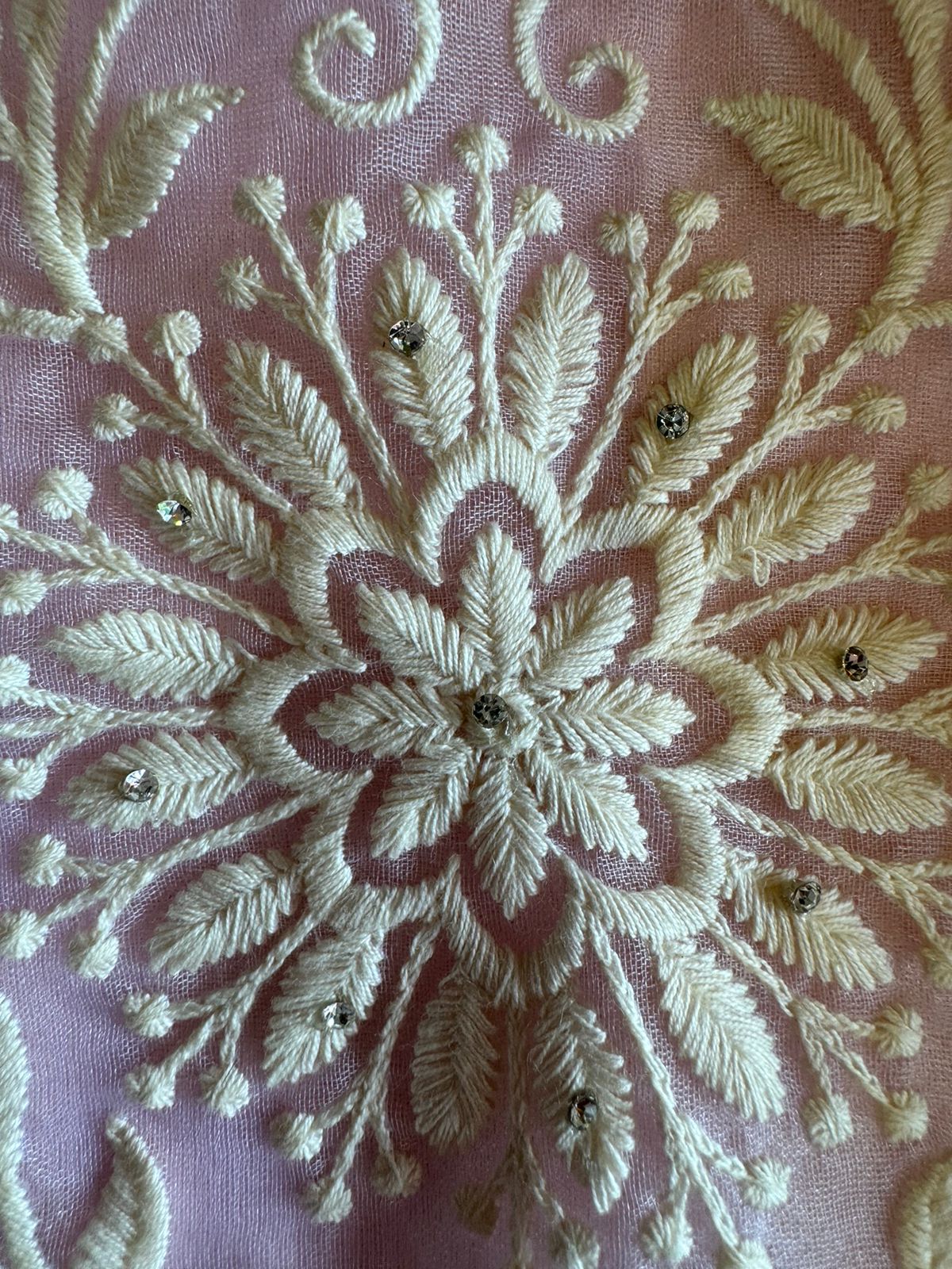 Pure organza Shirt with beautiful threadwork done on the full front