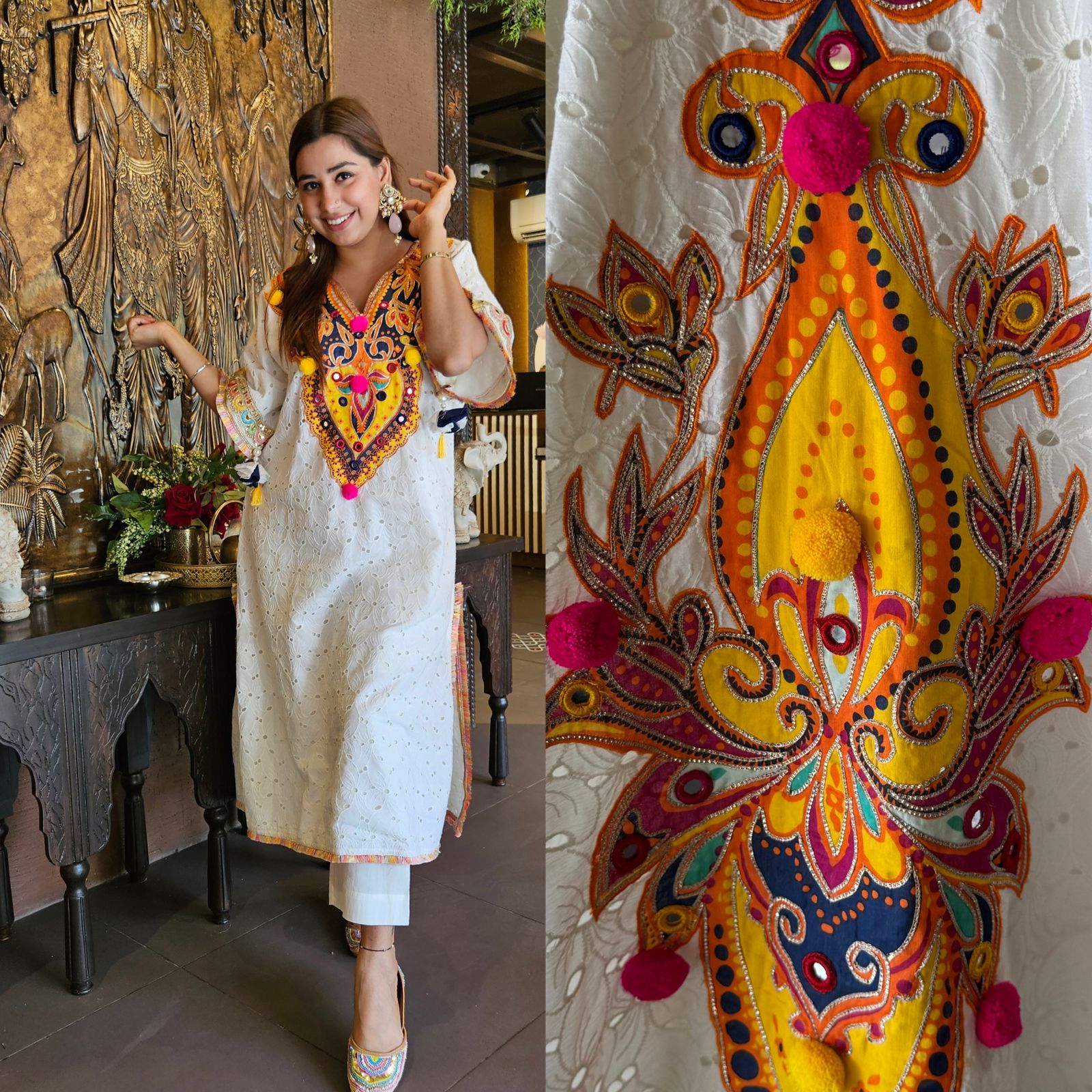 Beautiful Hakuba chicken tunic Looser fit with Gorgeous Mughal paisley print