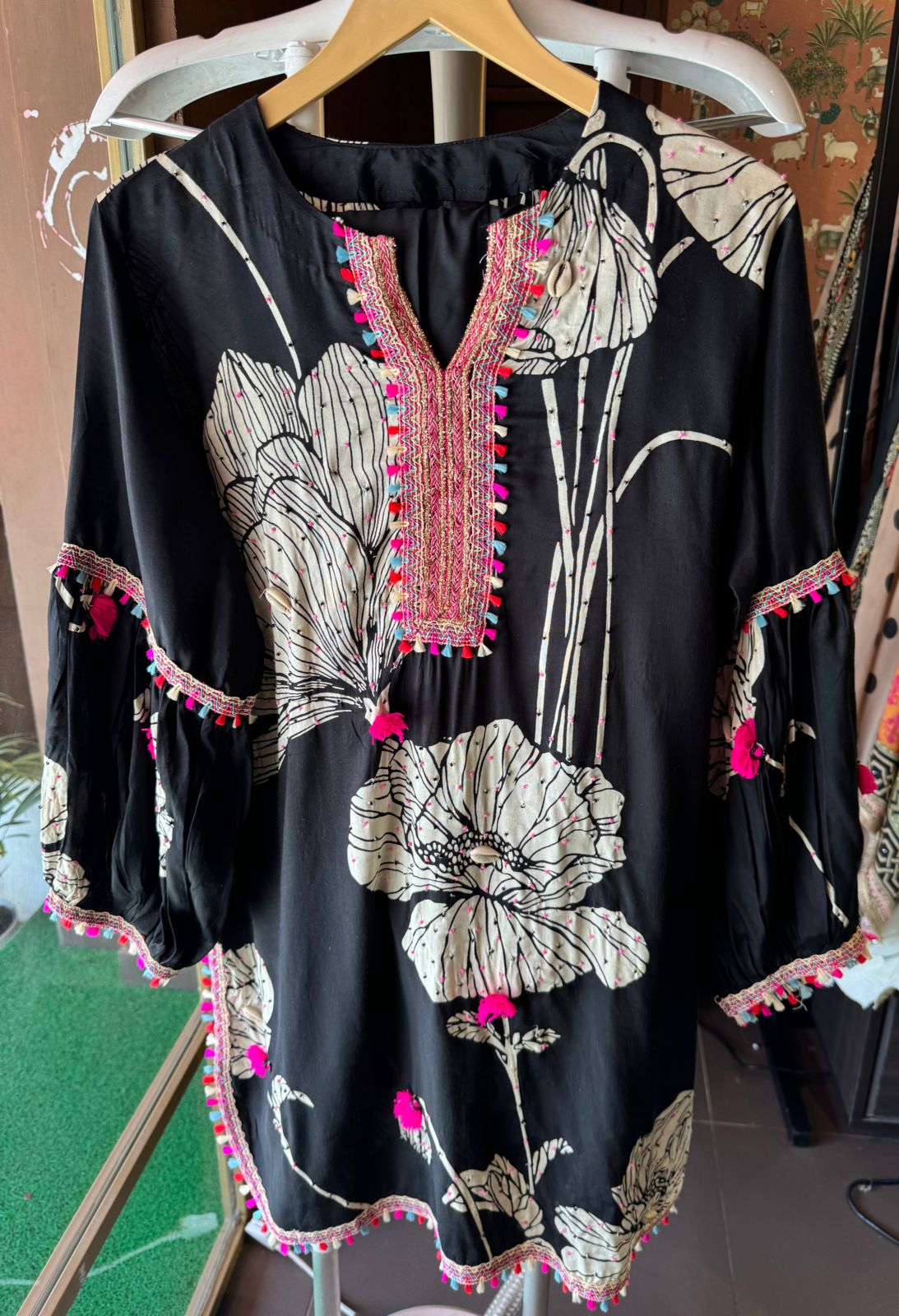 Beautiful digital printed COORD set with handwork highlighting