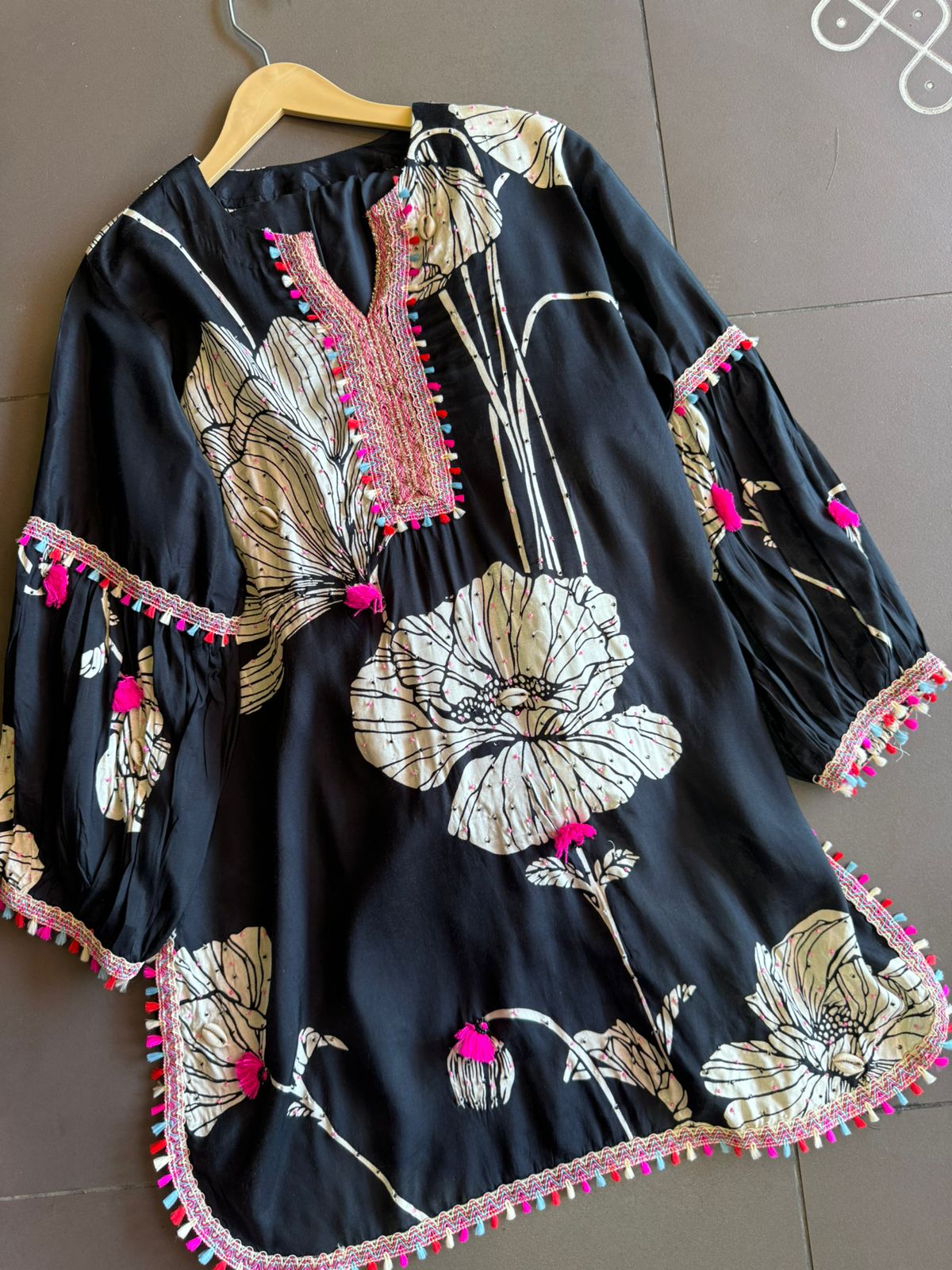 Beautiful digital printed COORD set with handwork highlighting