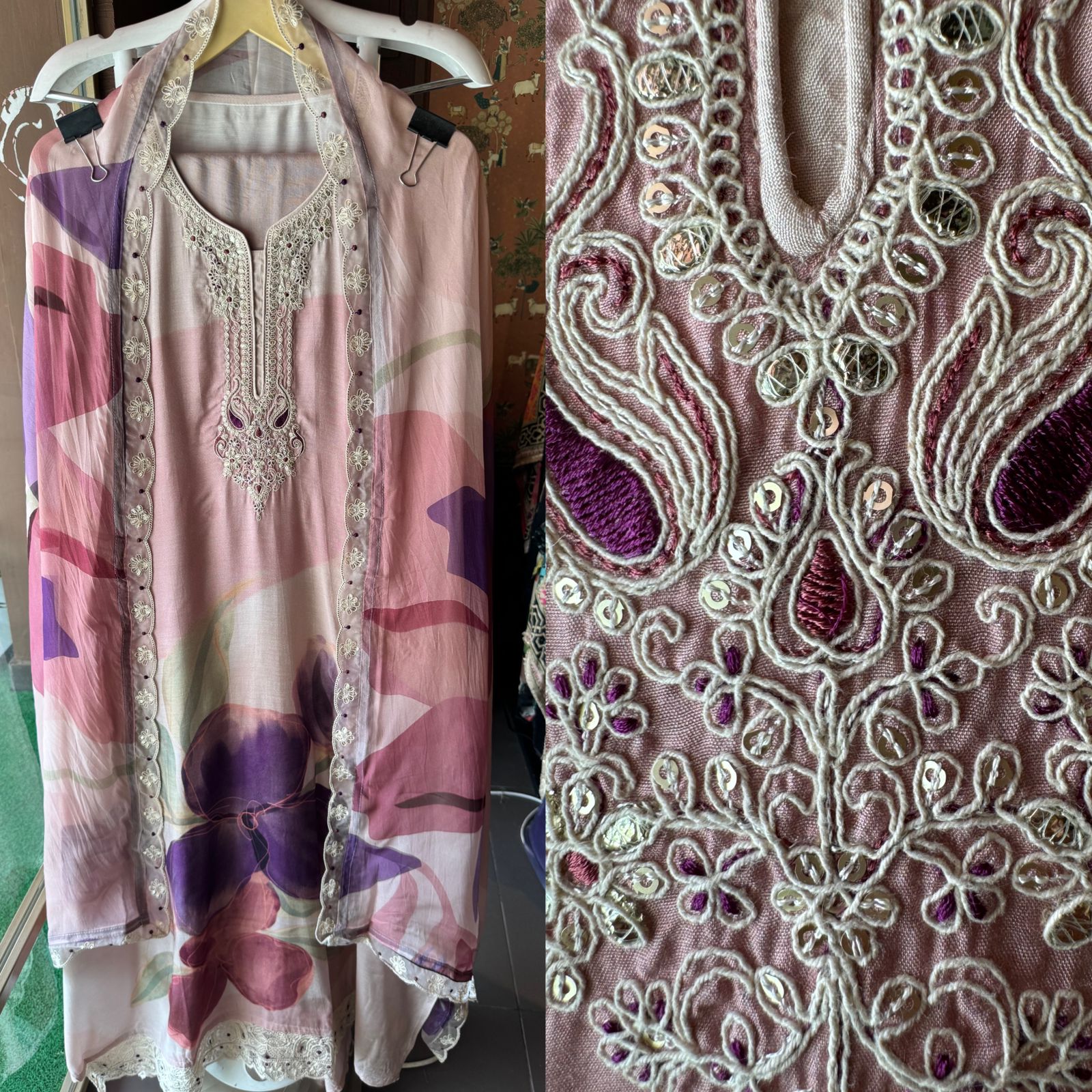 Pure muslin digital printed shirt  The shirt is complete digital printed