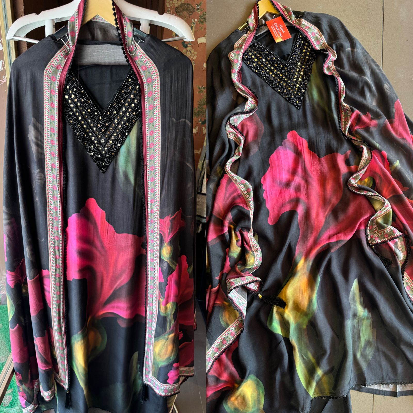 Pure and super soft muslin  Masaba inspired digital print on the shirt front and back ,