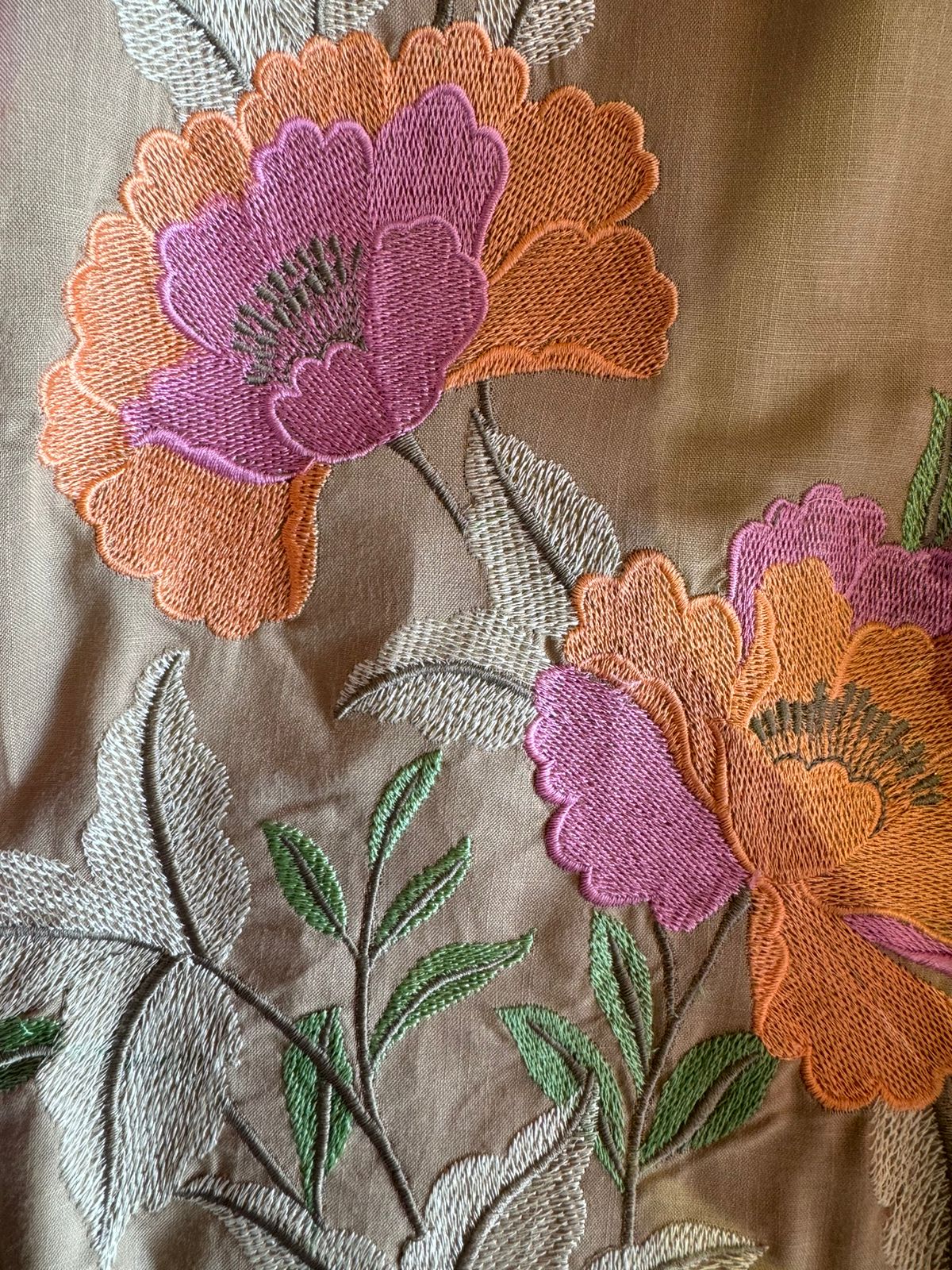 Soft cotton Unstitched suits with floral thread embroidered concept