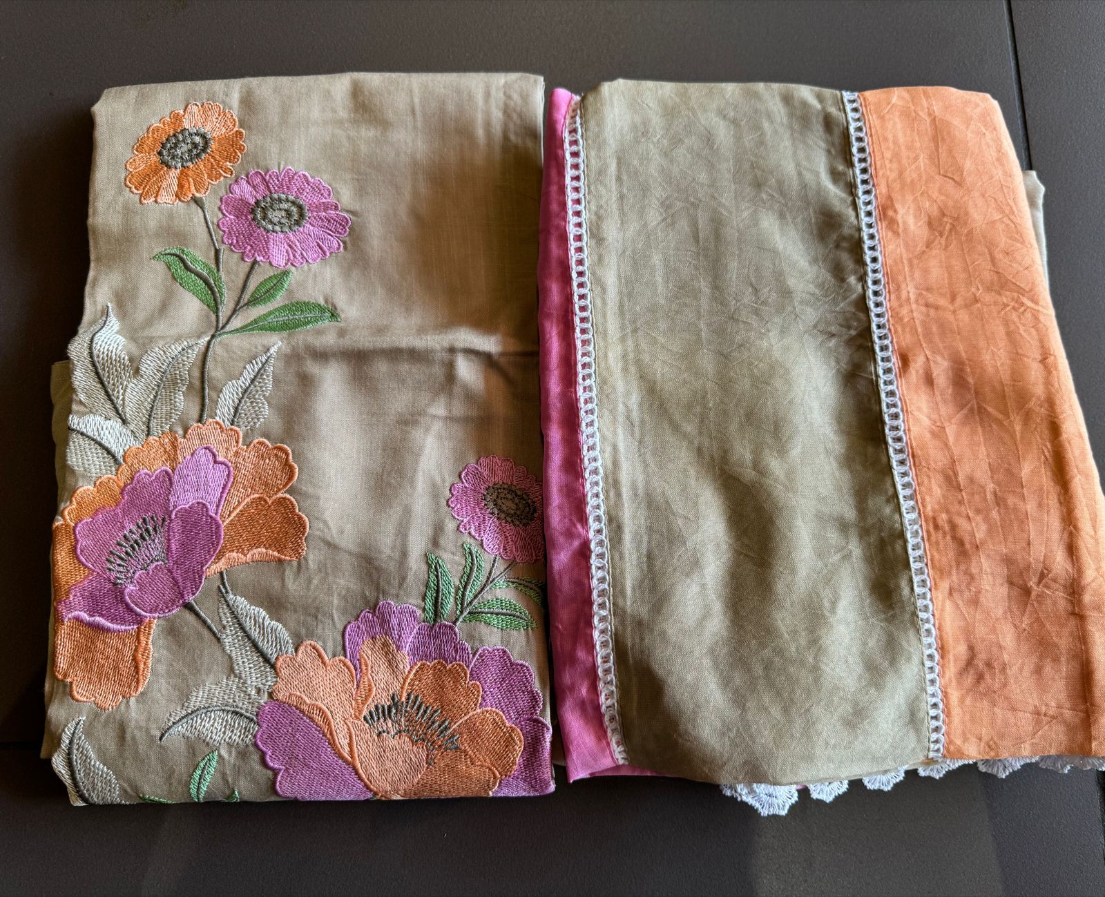 Soft cotton Unstitched suits with floral thread embroidered concept