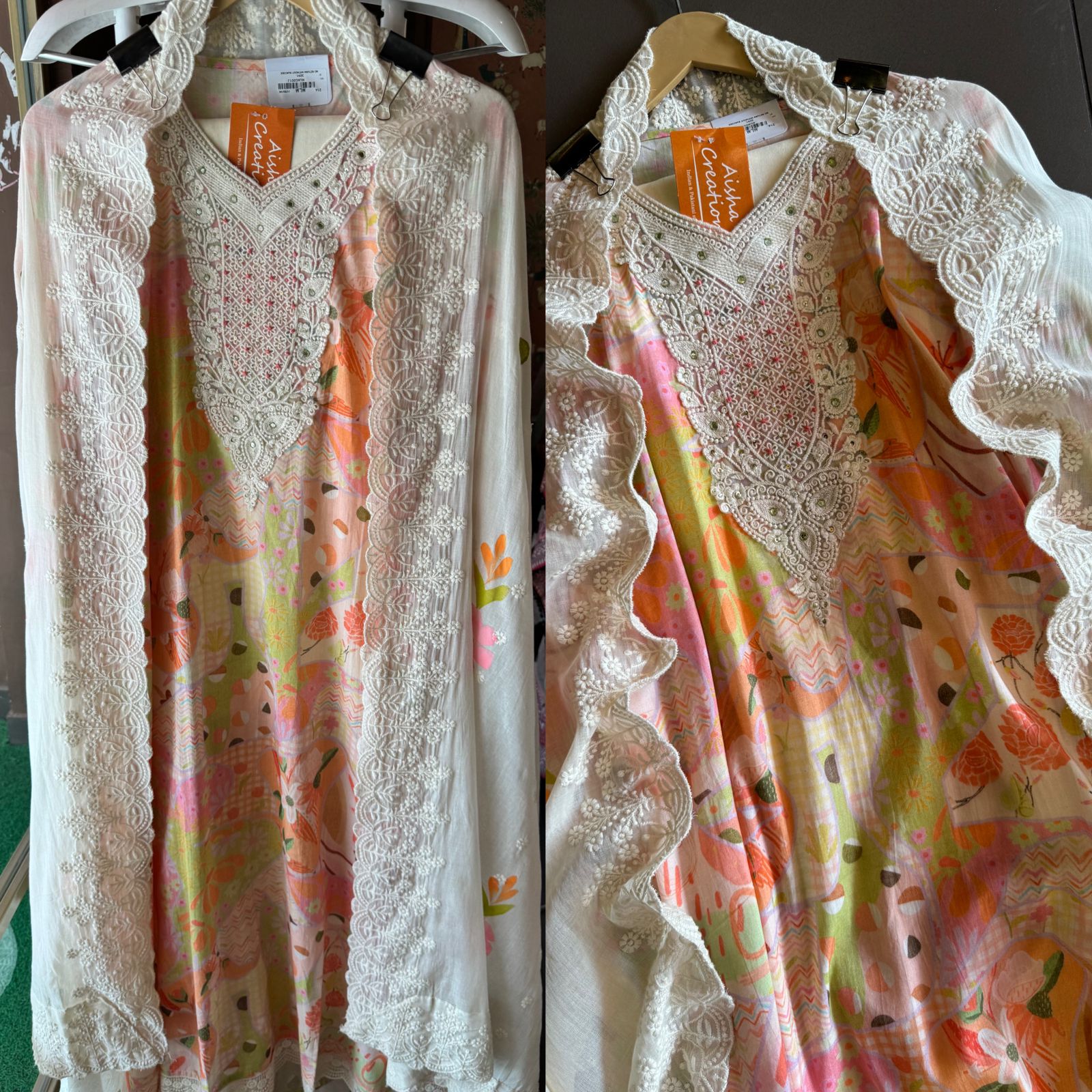 Pure organic cotton floral Printed Unstitched shirt