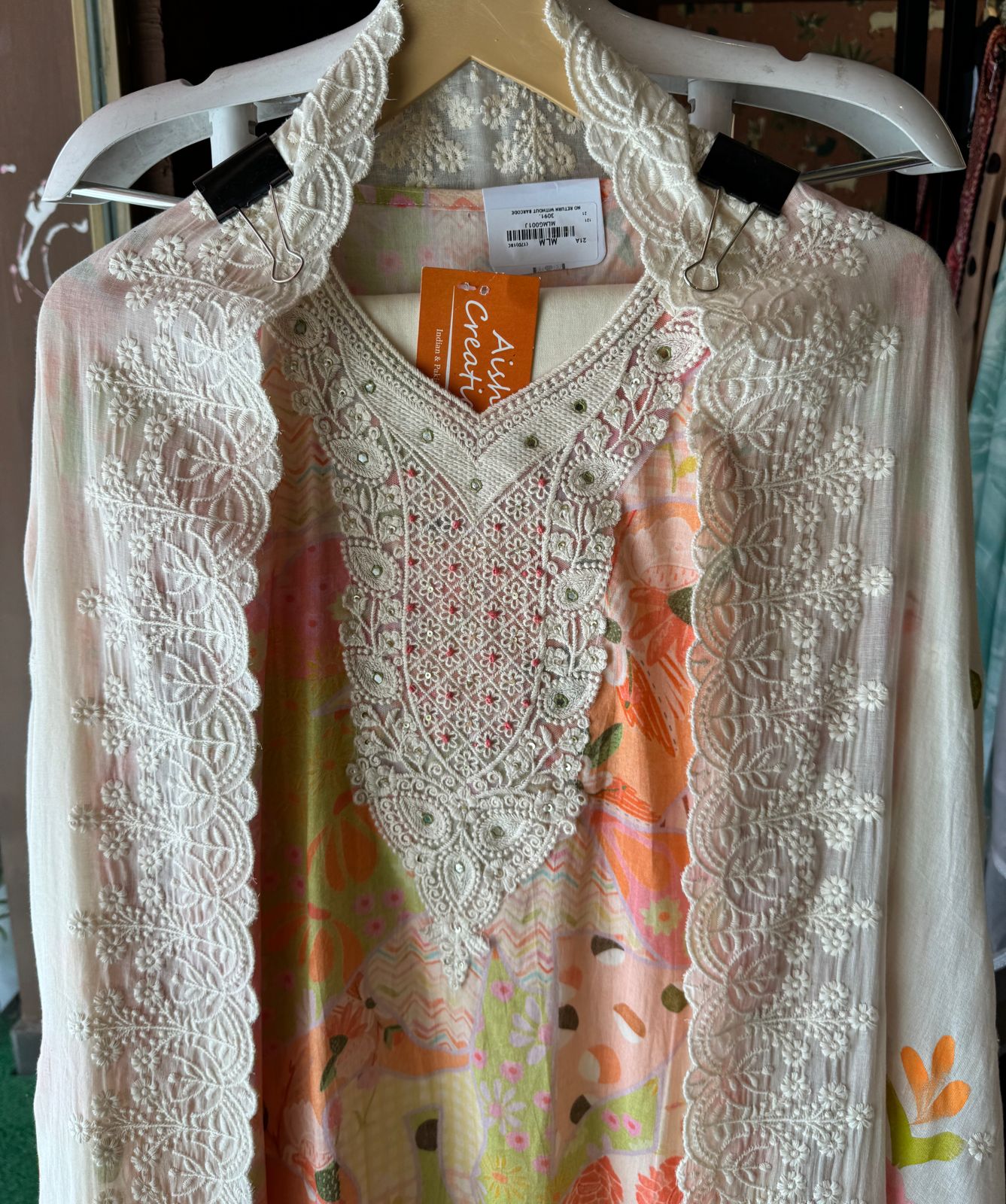 Pure organic cotton floral Printed Unstitched shirt