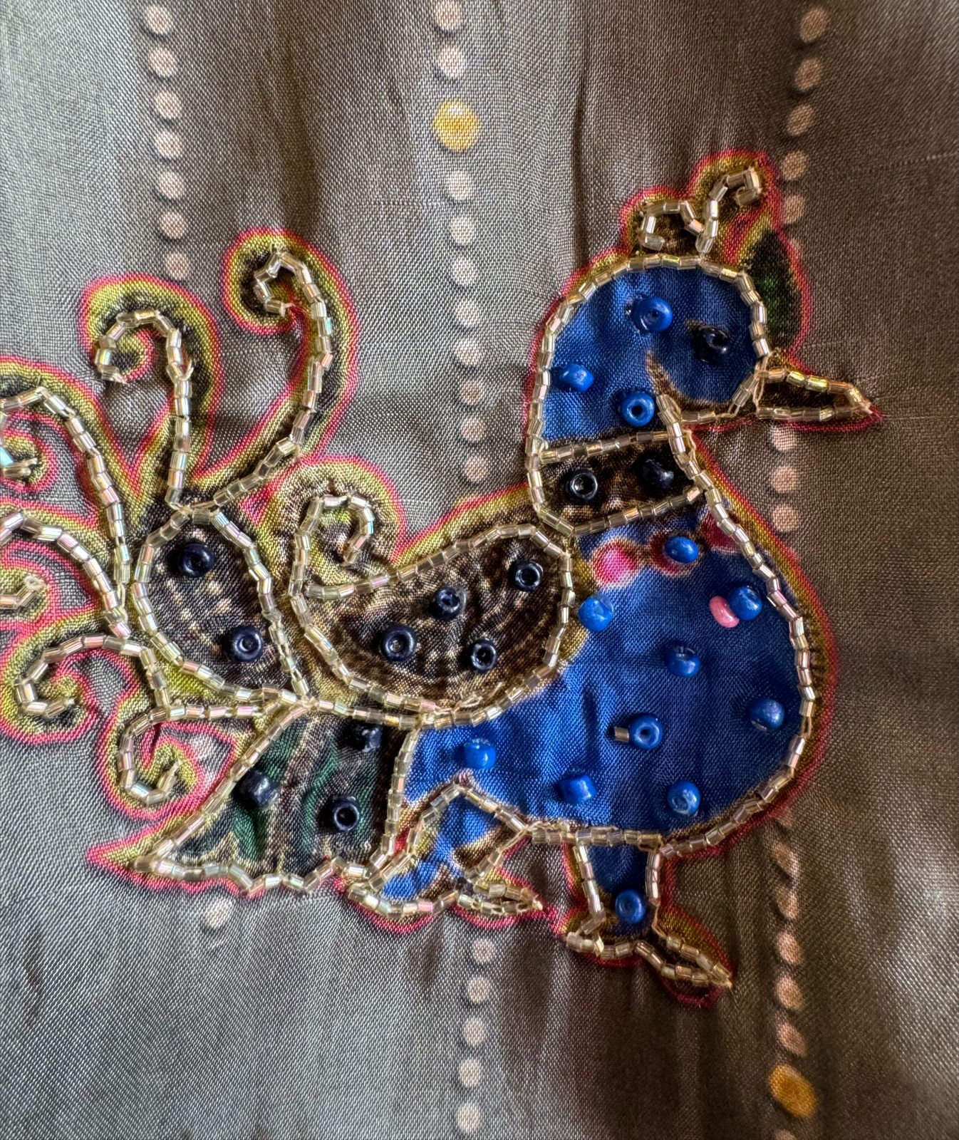 Unstitched Silk crepe shirt , Beautiful concept with Digital printing done