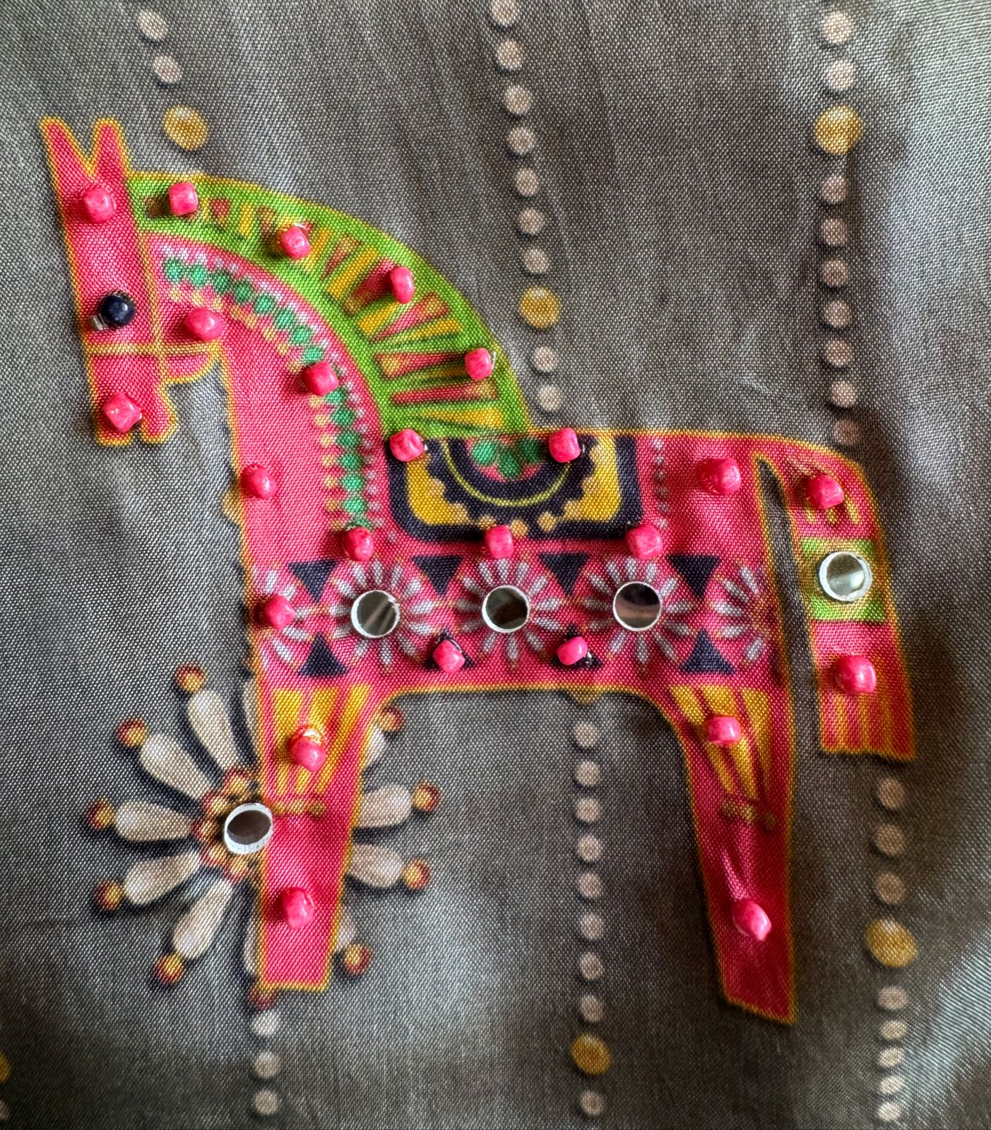 Unstitched Silk crepe shirt , Beautiful concept with Digital printing done