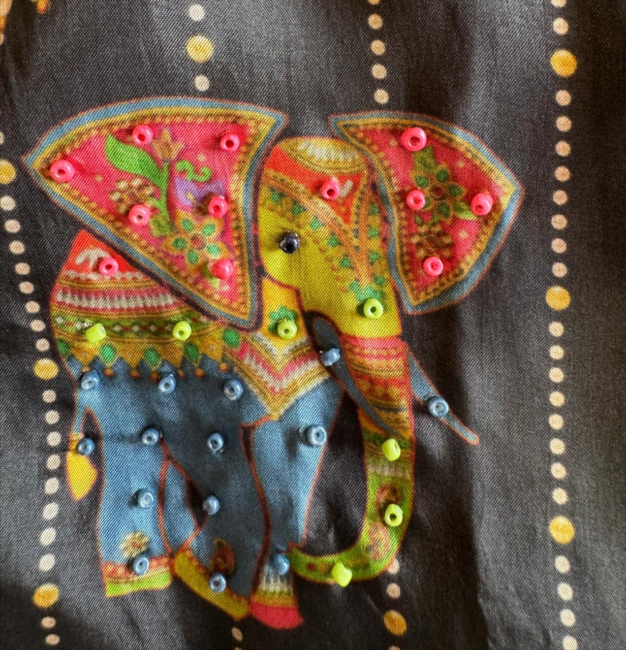 Unstitched Silk crepe shirt , Beautiful concept with Digital printing done