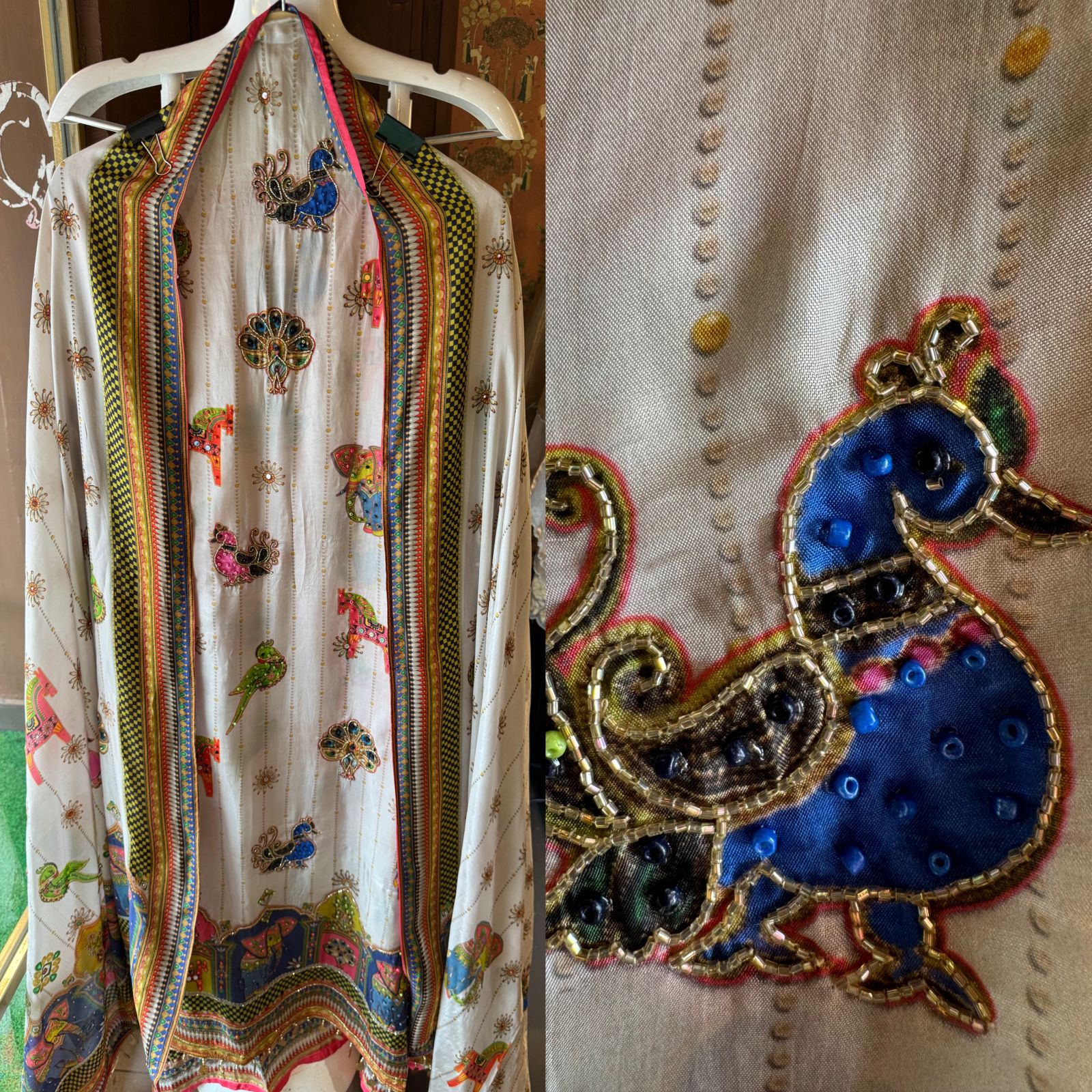 Unstitched Silk crepe shirt , Beautiful concept with Digital printing done