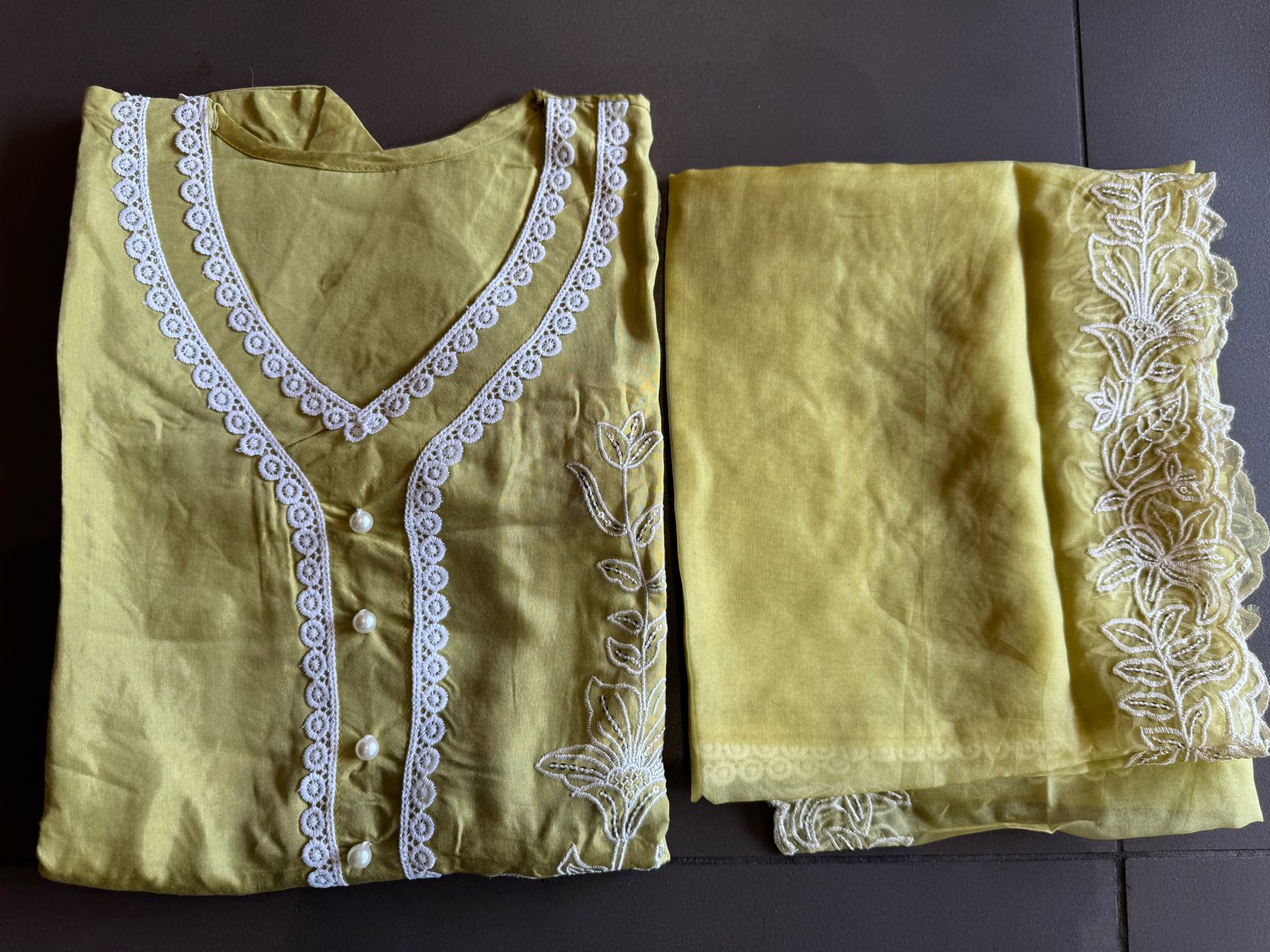 Soft cotton muslin shirt with thread and sequence embroidery detailing on the shirt front