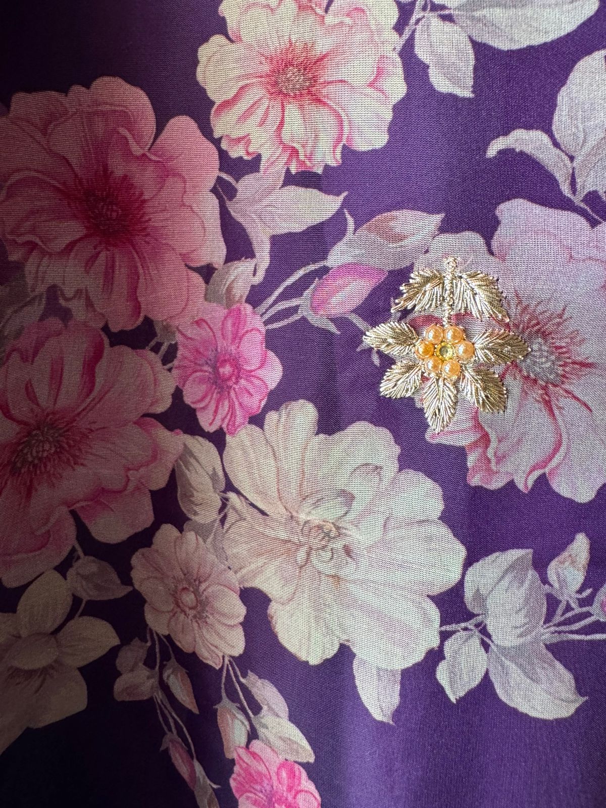 Pure crepe Shirt (Unstitched and full in size) with beautiful Neckwork done