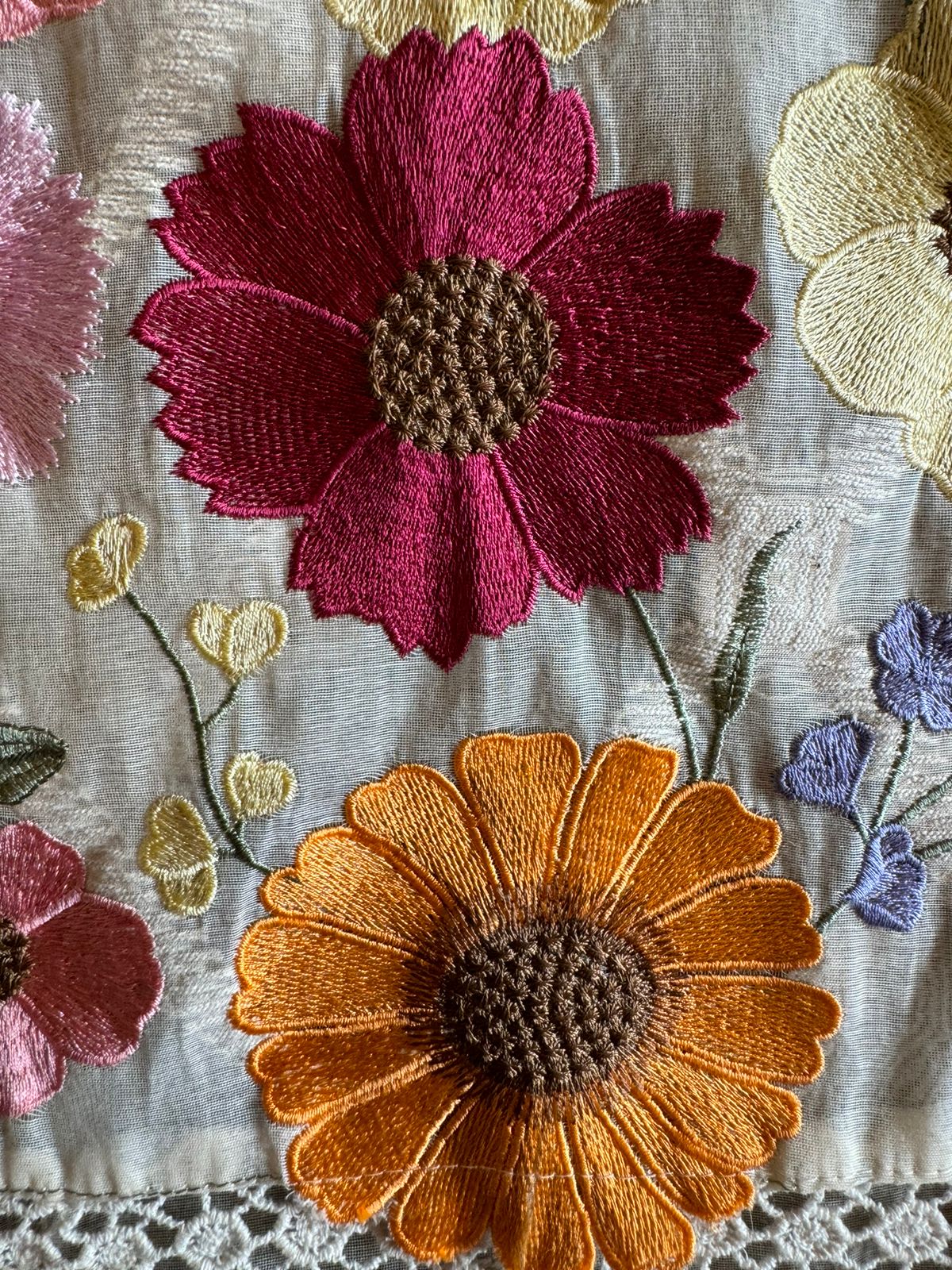 Pure jamdani cotton unstitched full size shirt with threadwork on the neckline