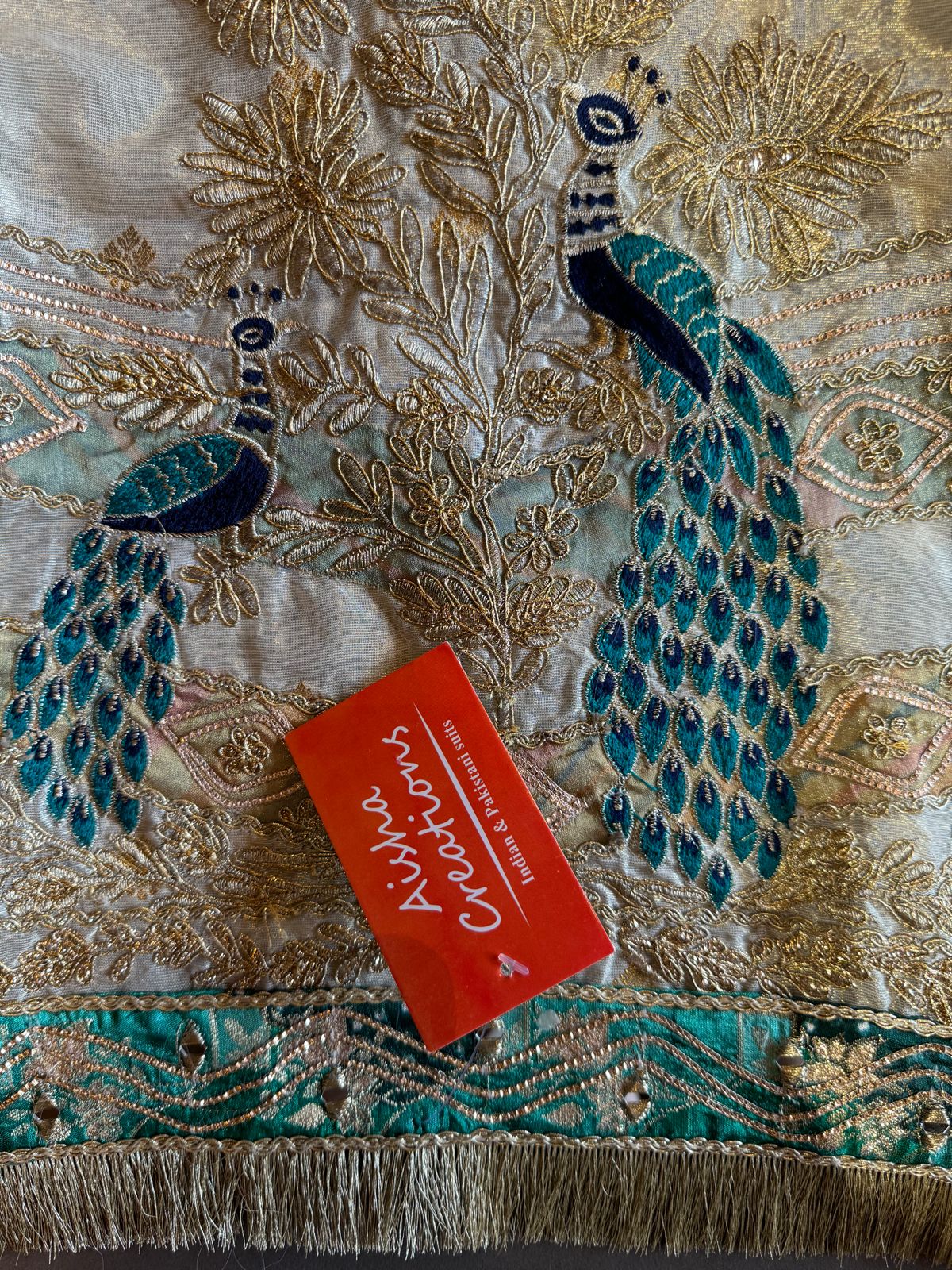 Pure chanderi Shirt gold in colour with complete zari work