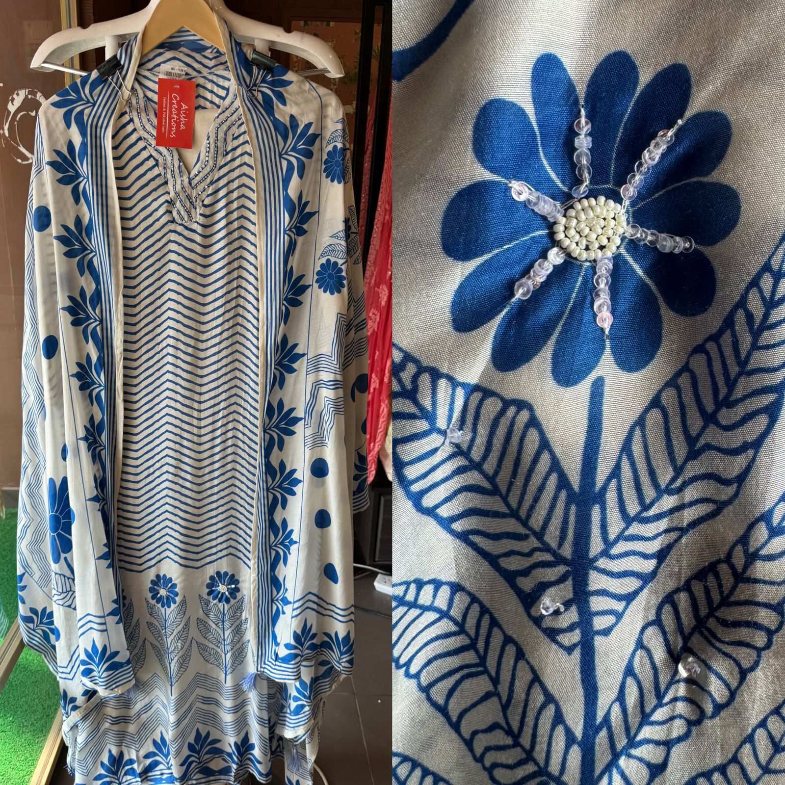 Pure muslin Digital printed Shirt  The shirt has beautiful Bagh