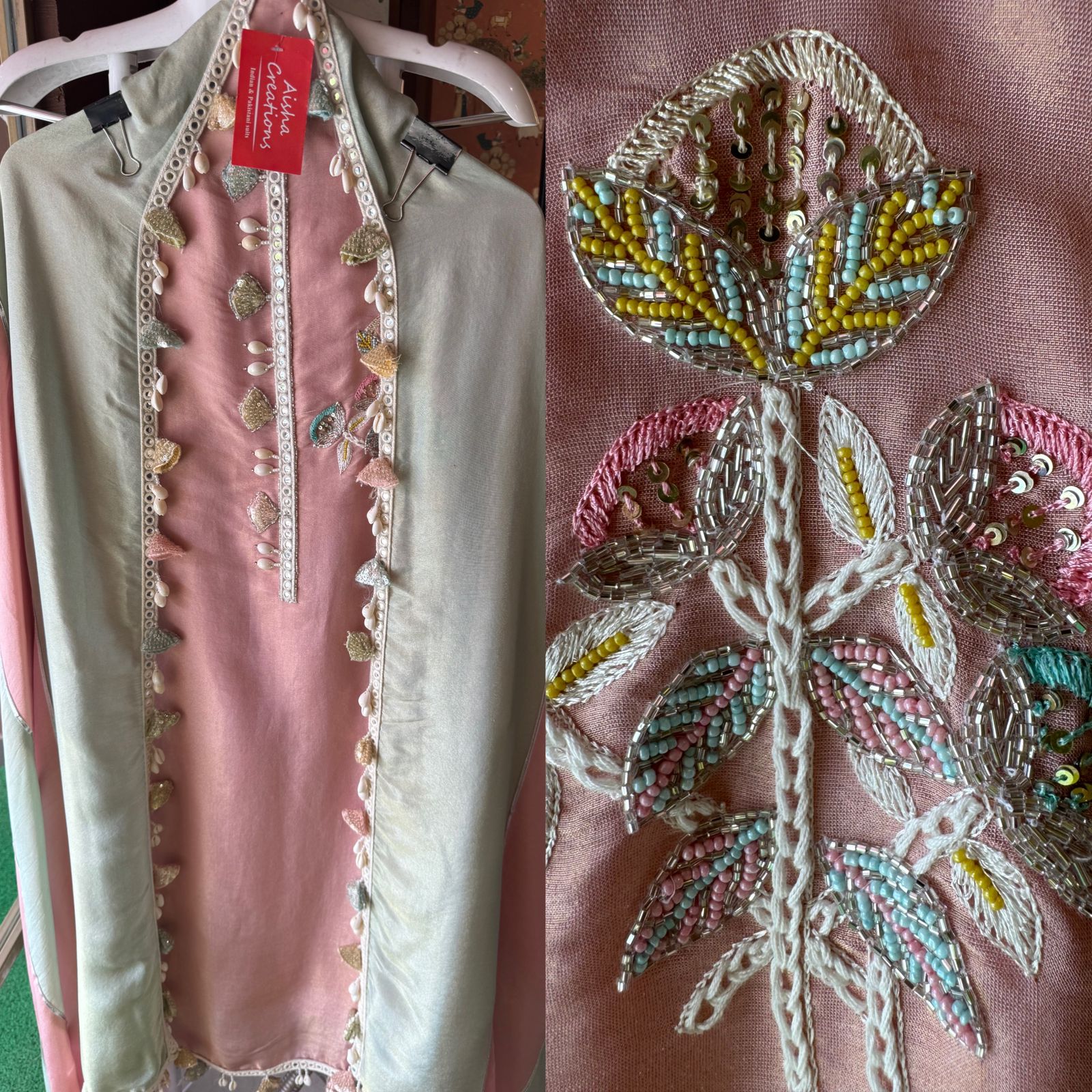 Unstitched full size shirt with very pretty Neckwork with lacework